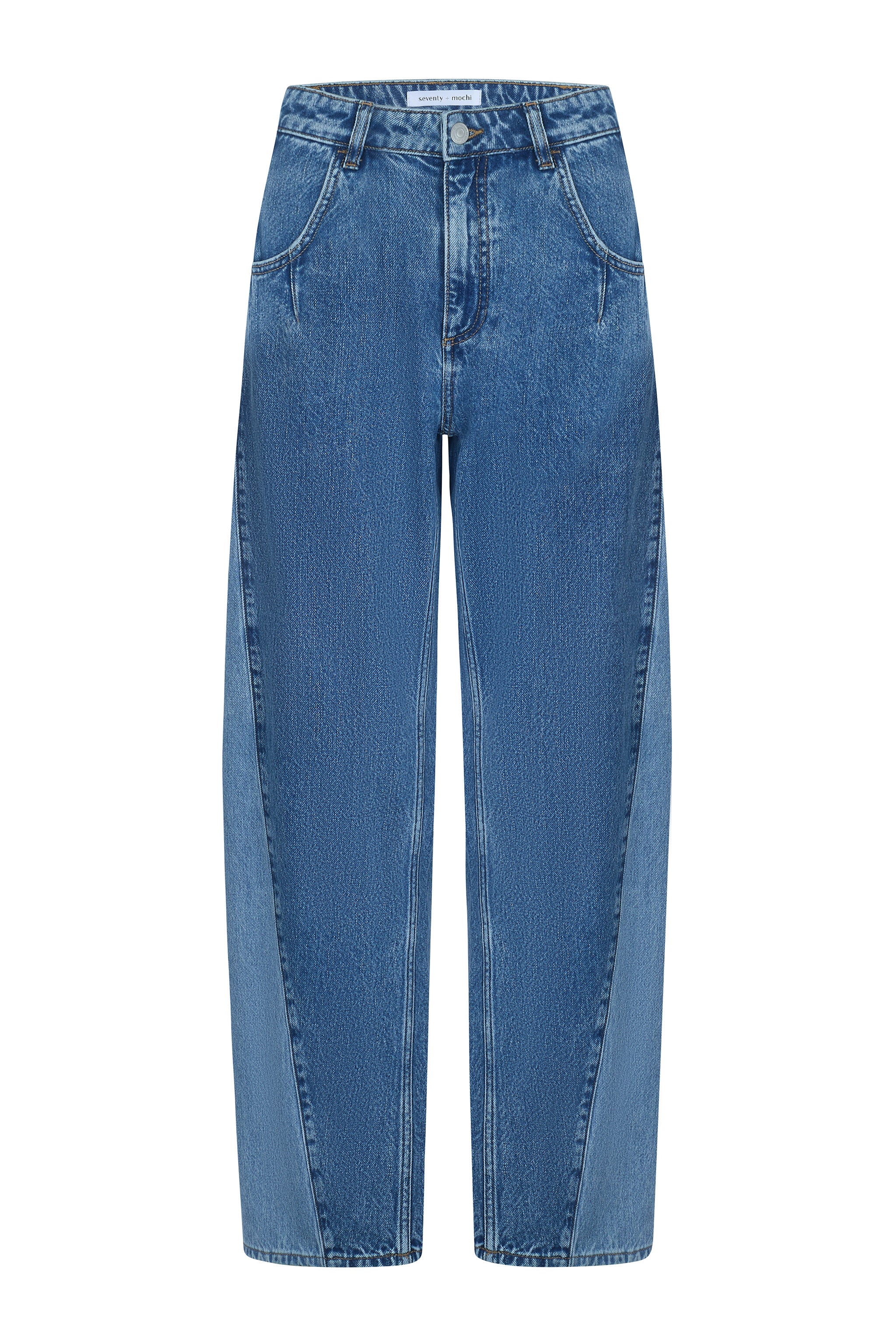 Nina Barrel Leg Jean in Two Tone