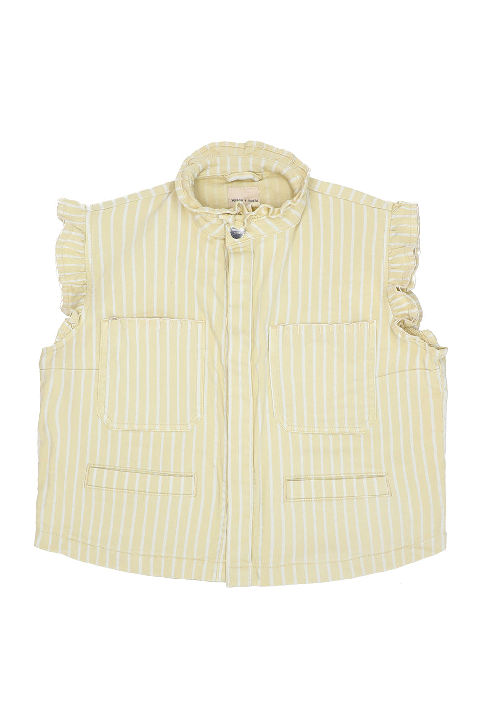 Pablo Waistcoat in Buttermilk Wide Stripe - seventy + mochi