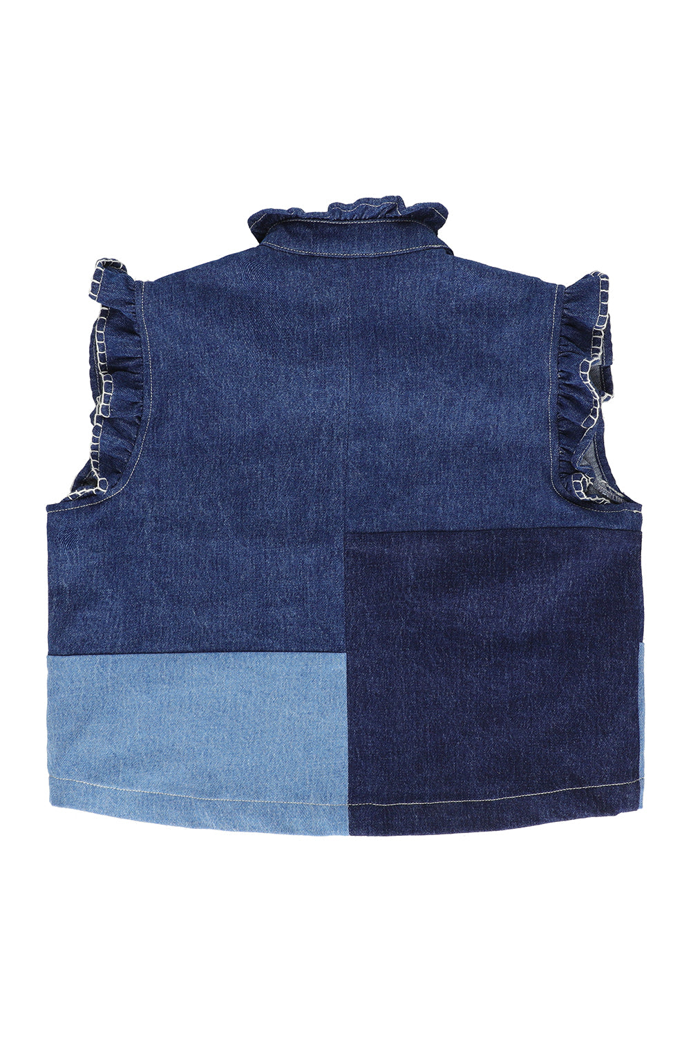 Pablo Waistcoat in Patched Denim - seventy + mochi