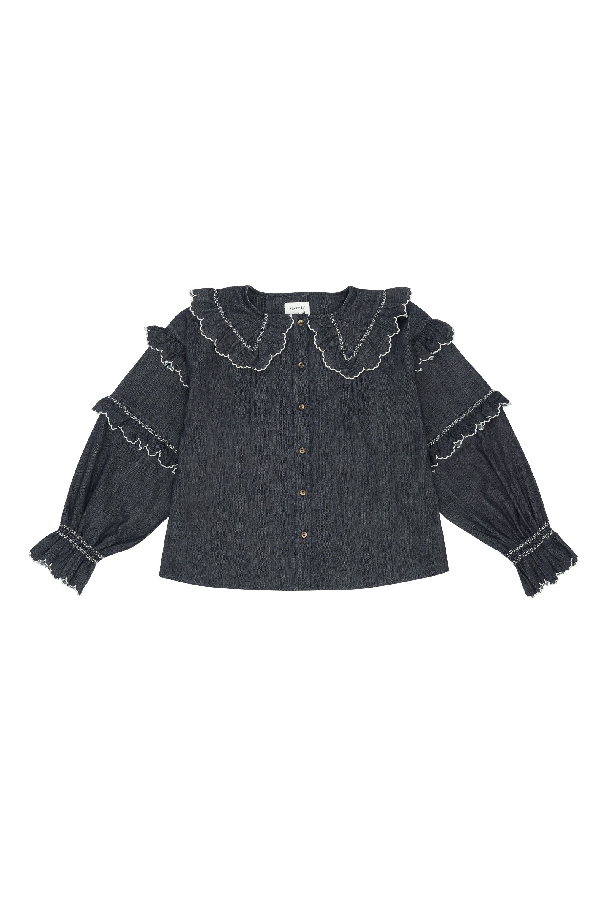 Phoebe Blouse in Indigo Rinse - seventy + mochi