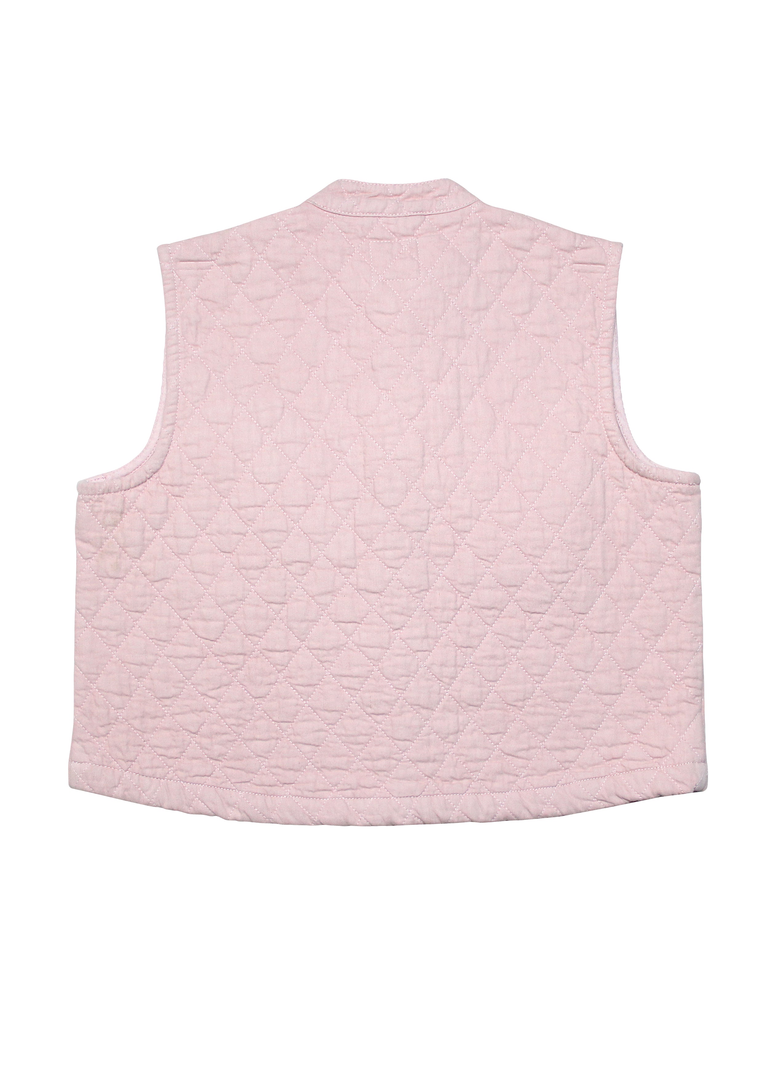 Quilted Pablo Waistcoat in Peony Pink