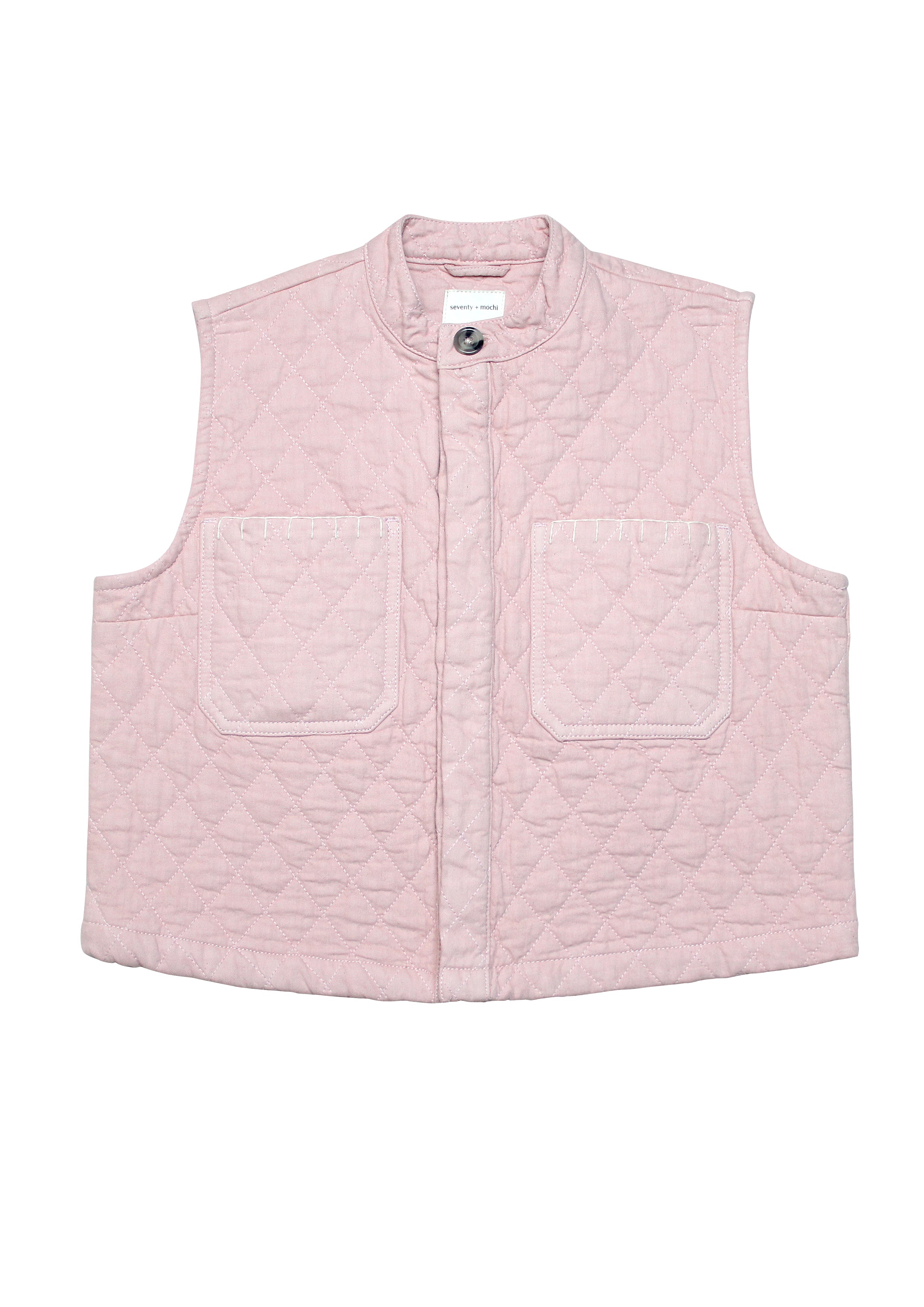 Quilted Pablo Waistcoat in Peony Pink
