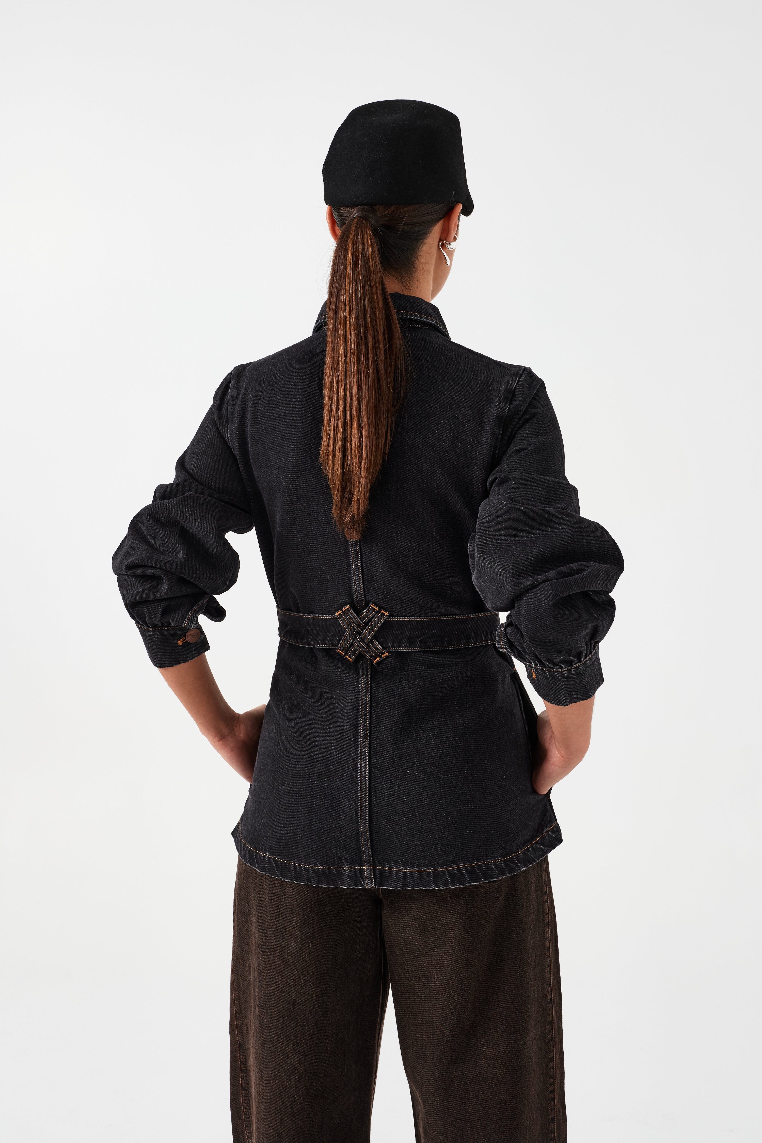 Willow Jacket in Black Denim - seventy + mochi