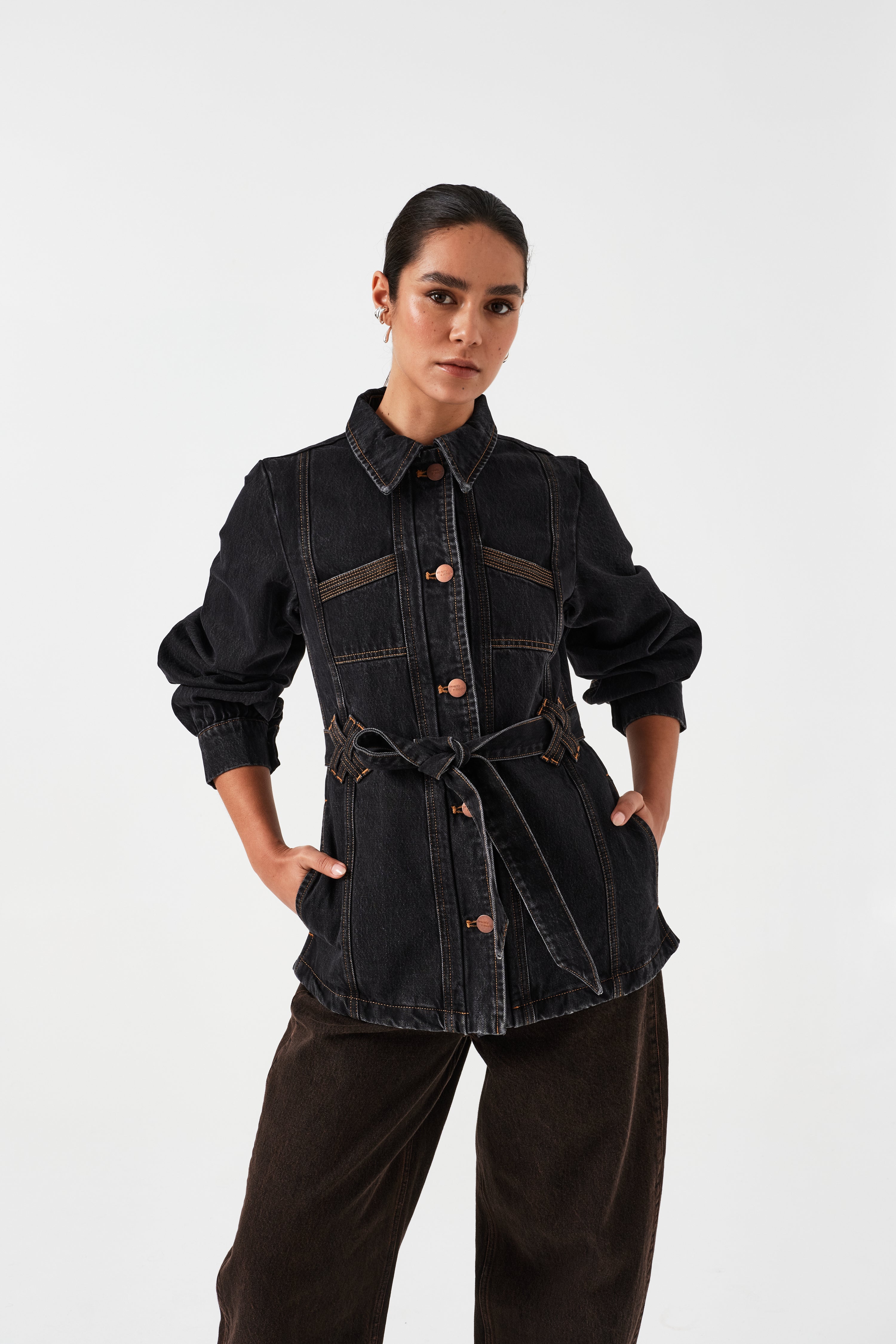 Willow Jacket in Black Denim - seventy + mochi