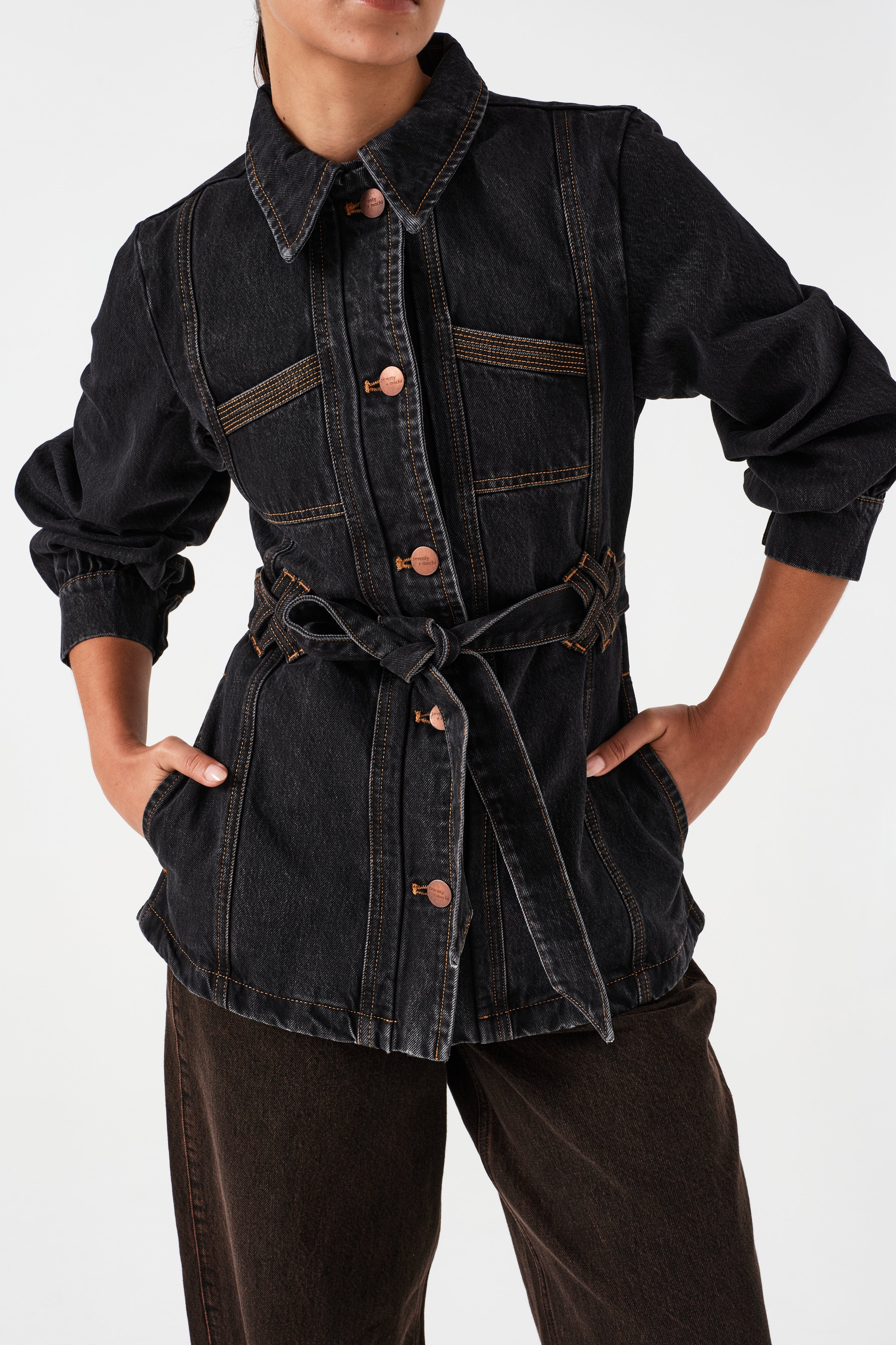 Willow Jacket in Black Denim - seventy + mochi