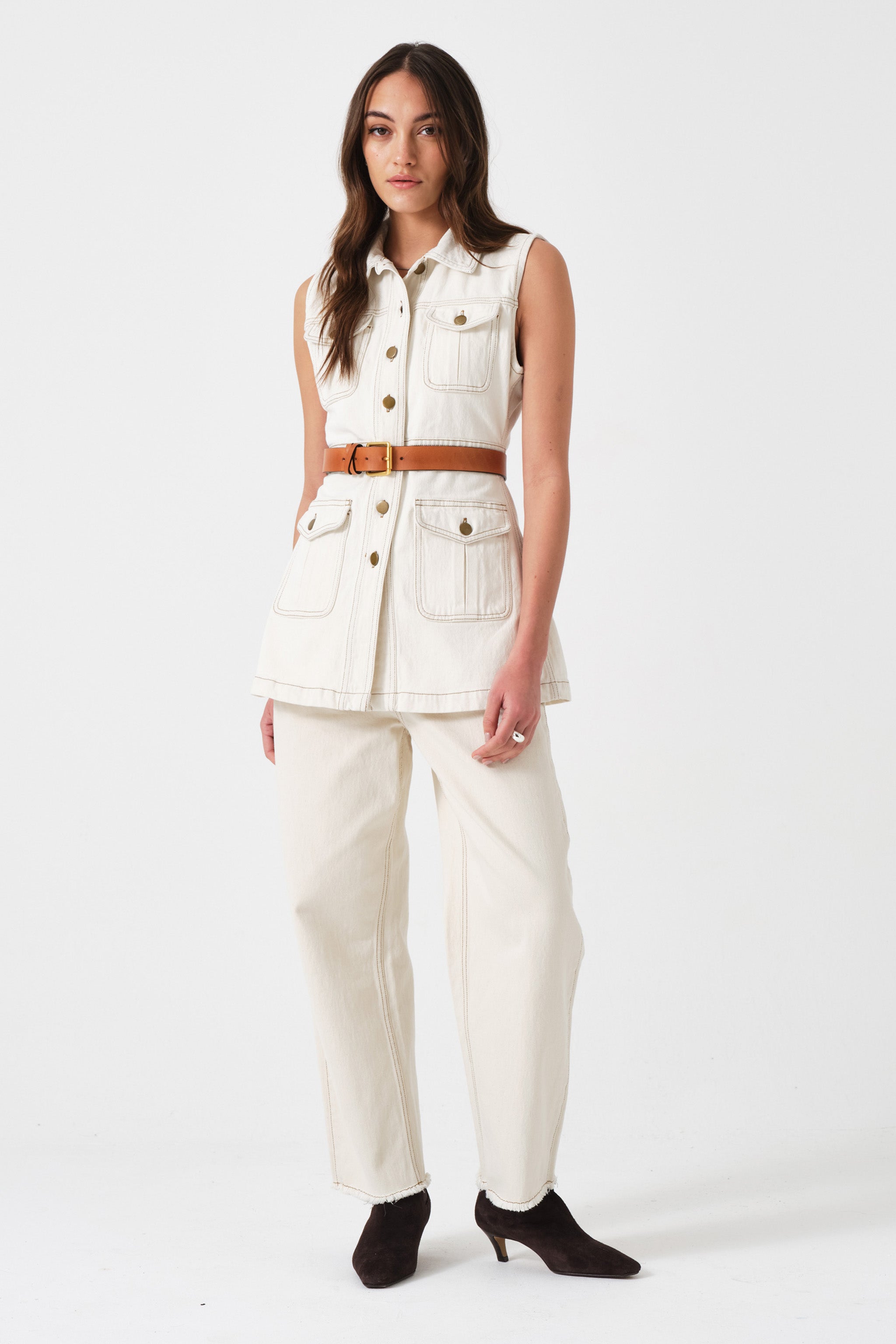 Ani Vest in Ecru