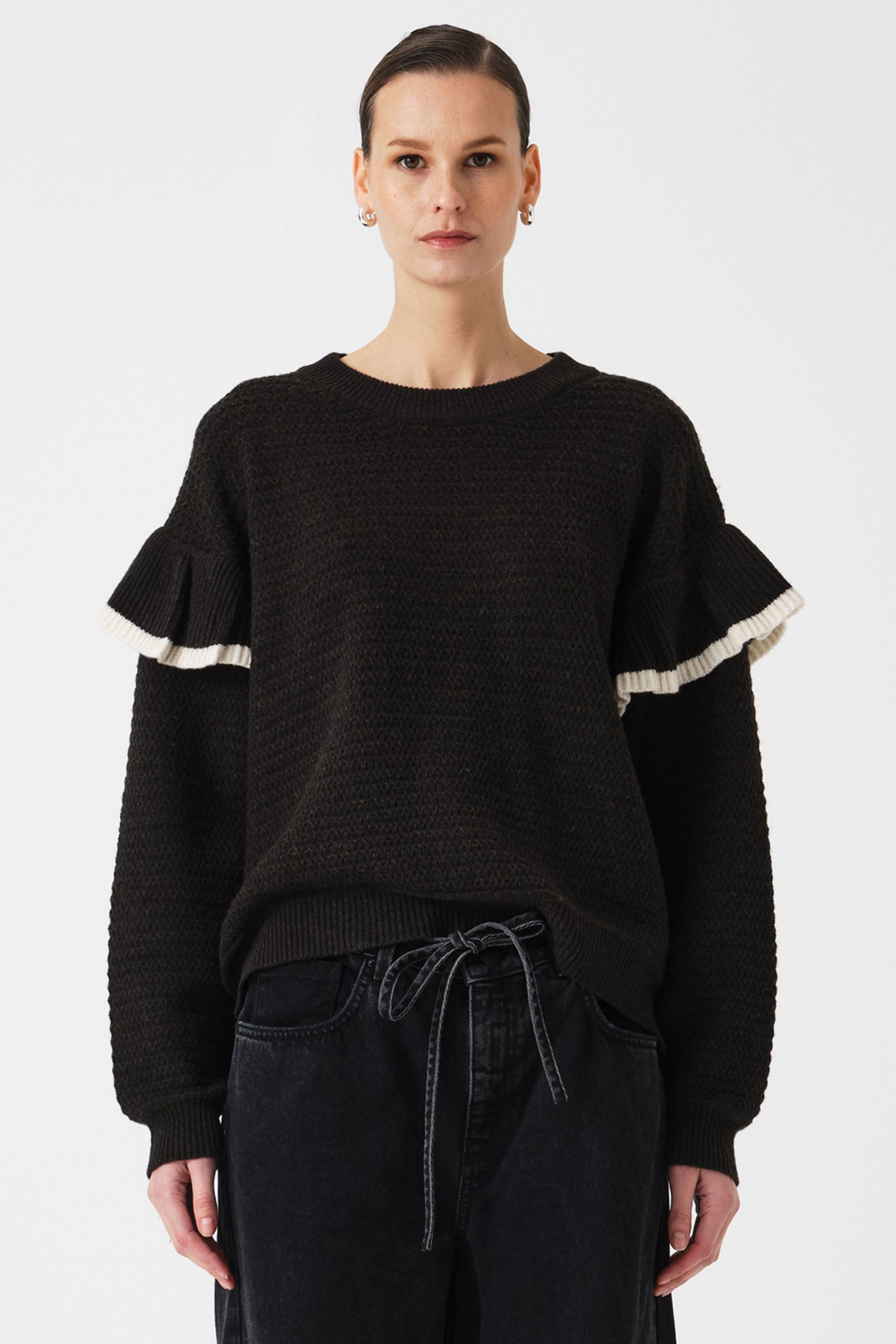 Aria Wool Sweater in Forest Green