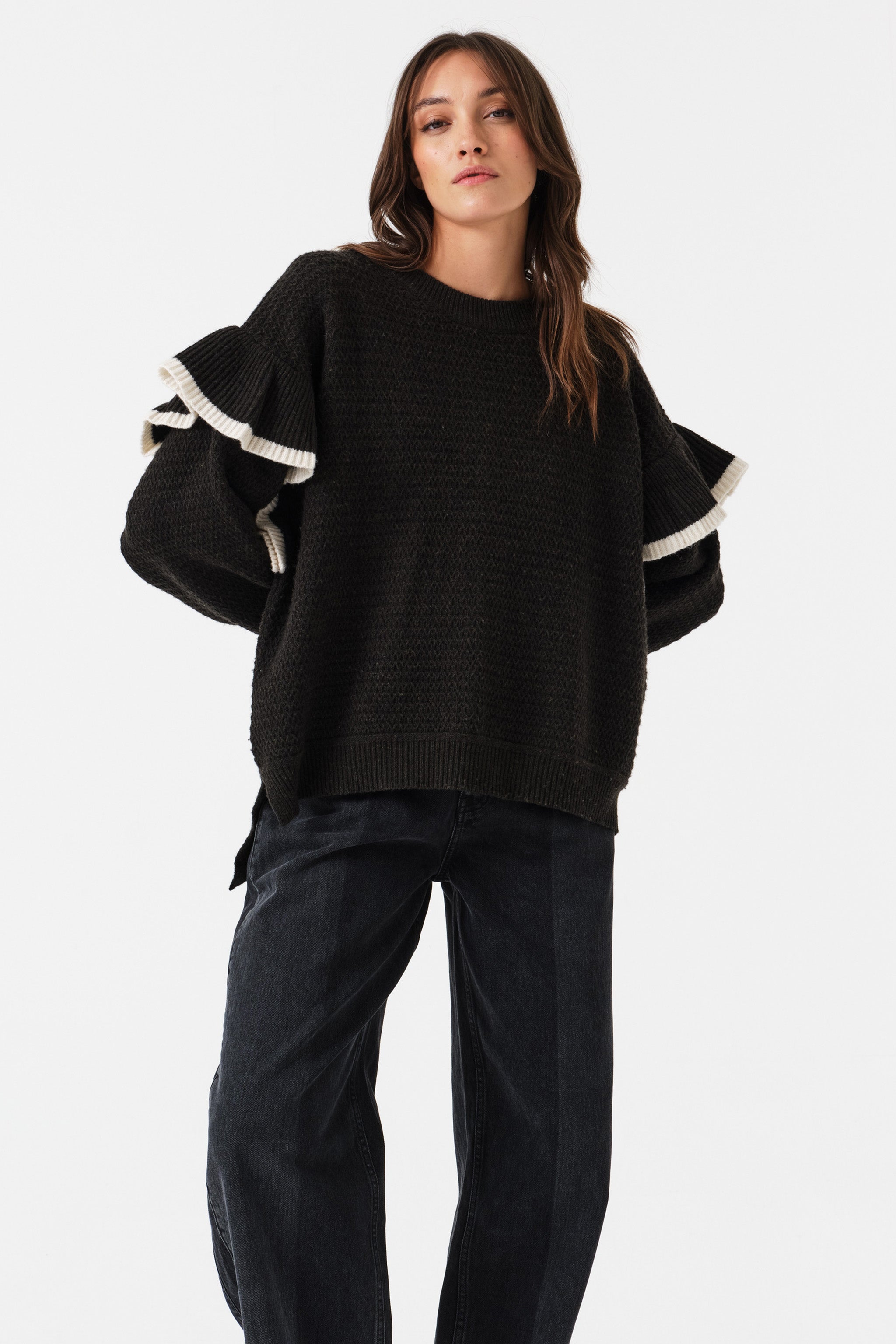 Aria Wool Sweater in Forest Green