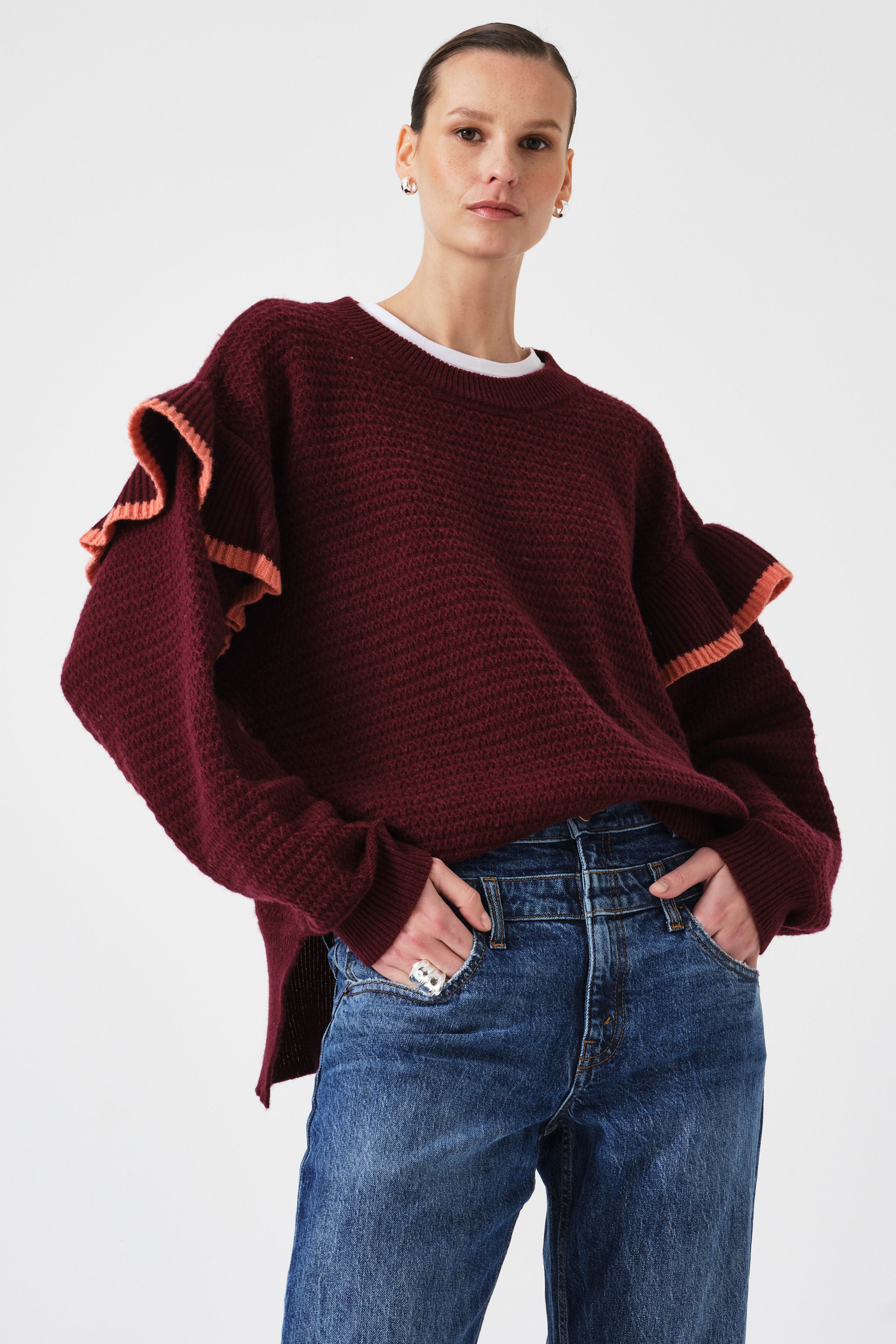 Aria Wool Sweater in Mulberry