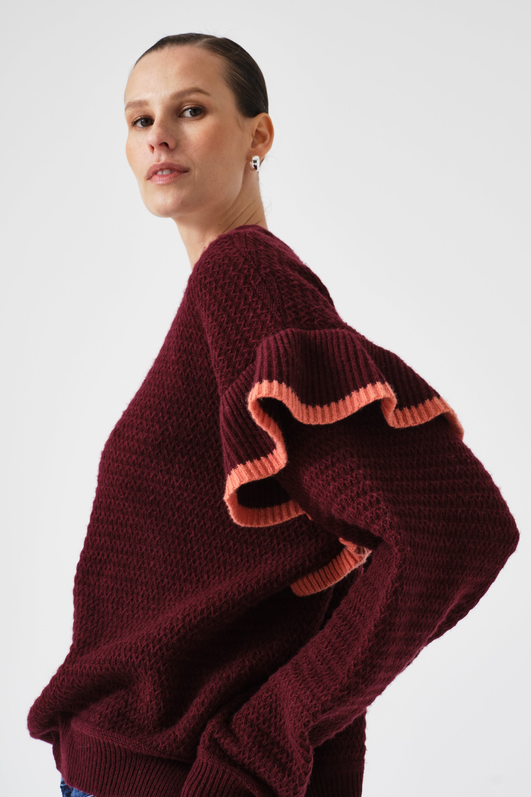 Aria Wool Sweater in Mulberry