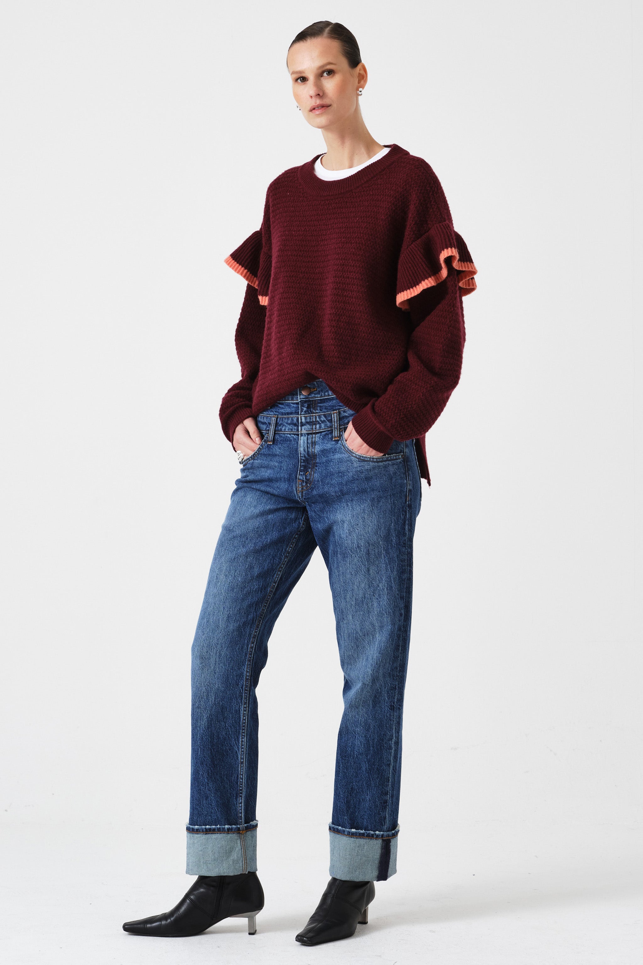 Aria Wool Sweater in Mulberry