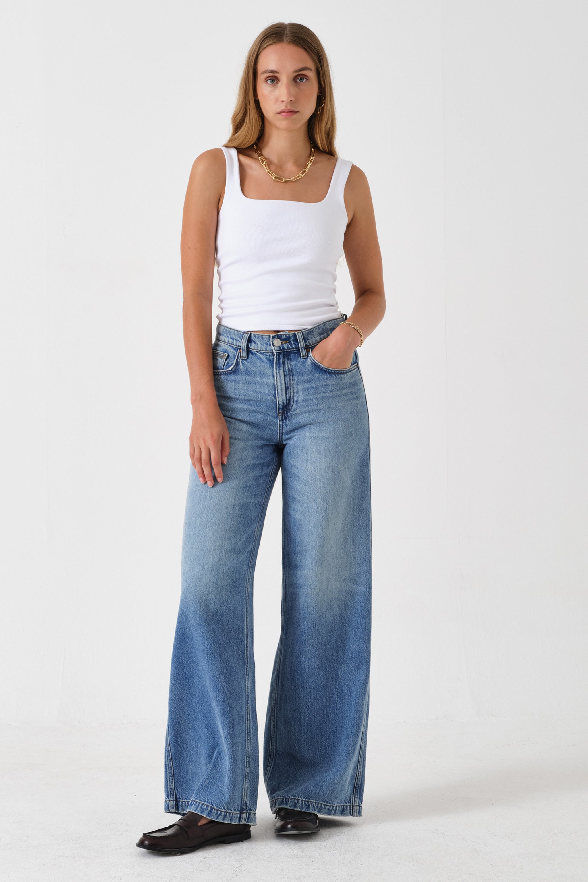 Bay Wide Leg Jean in Malibu