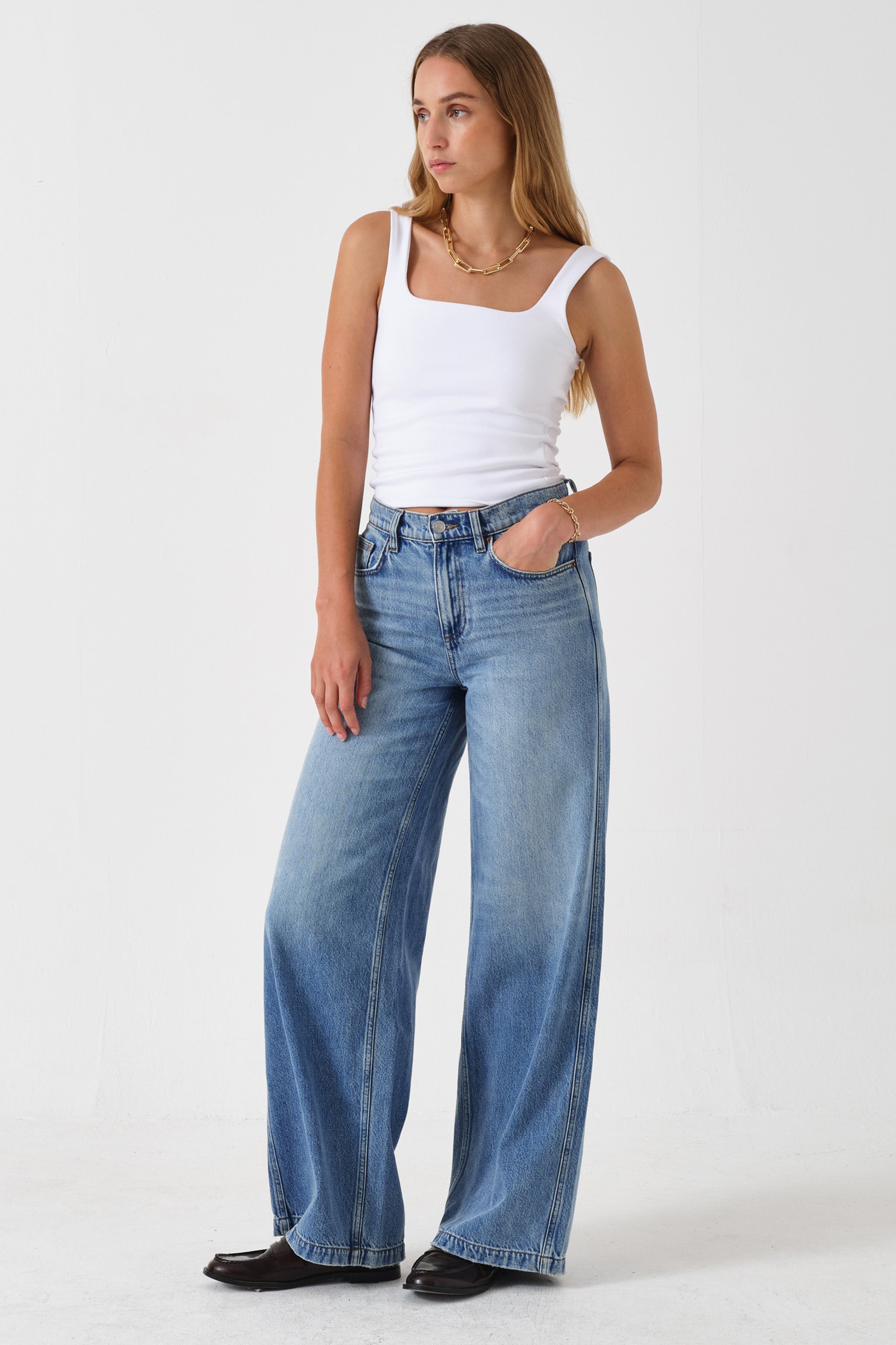 Bay Wide Leg Jean in Malibu