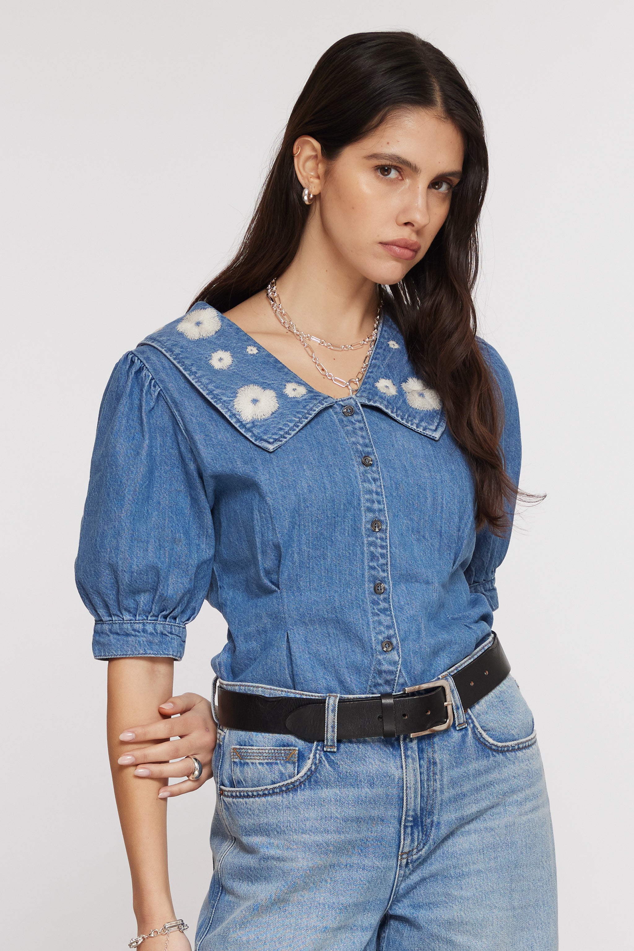 Cassie Top in Malibu Embroidery - seventy + mochi