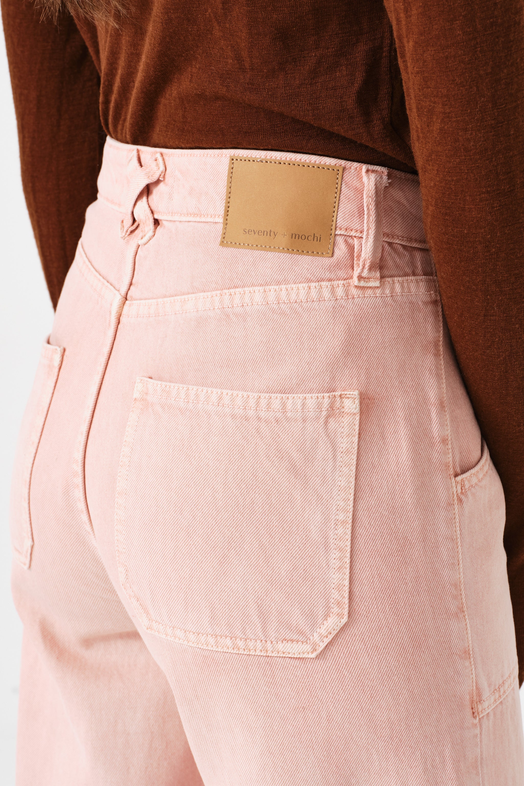 Eden Cropped Wide Leg Jean in Peony Pink