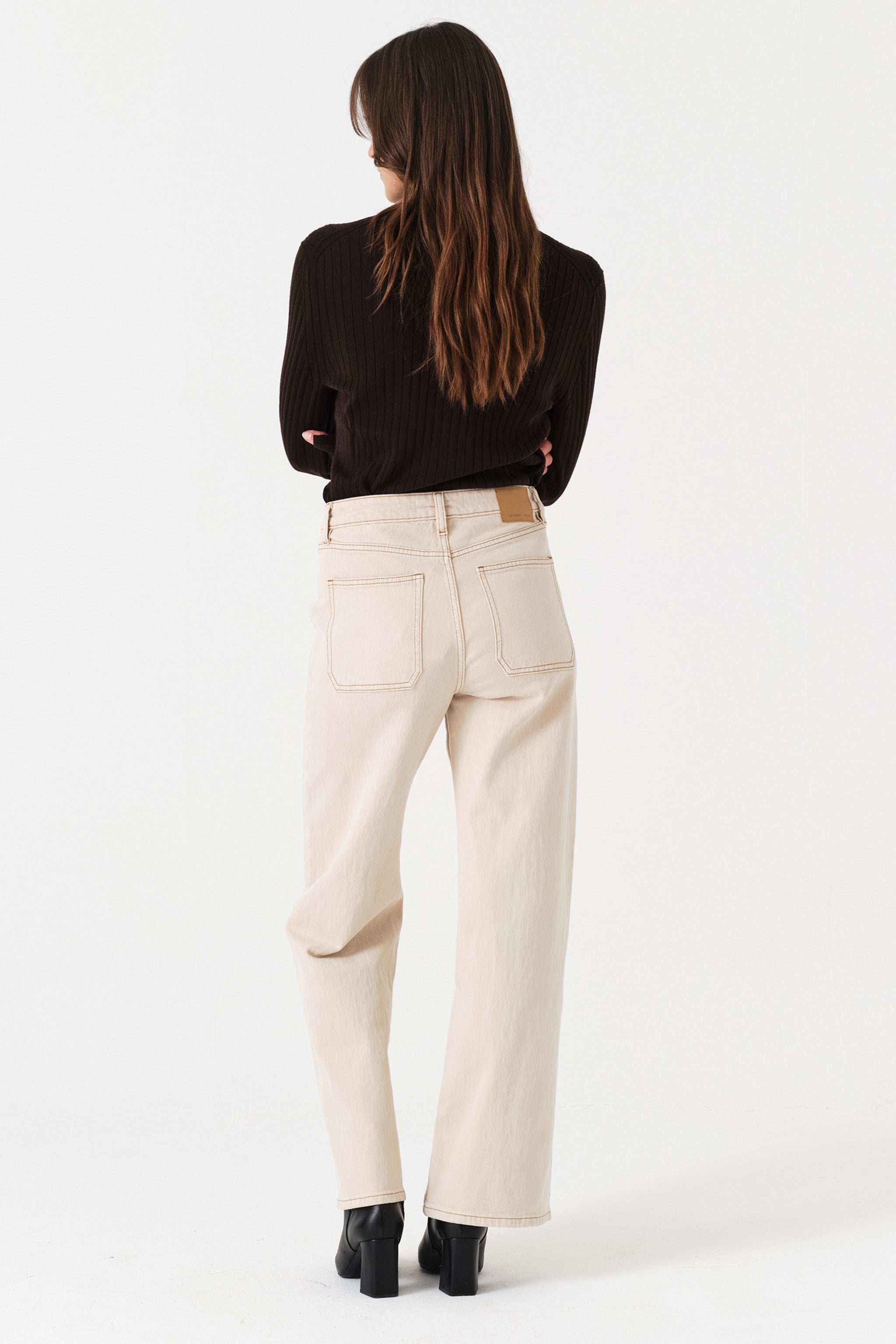 Eden Wide Leg Jean in Pebble