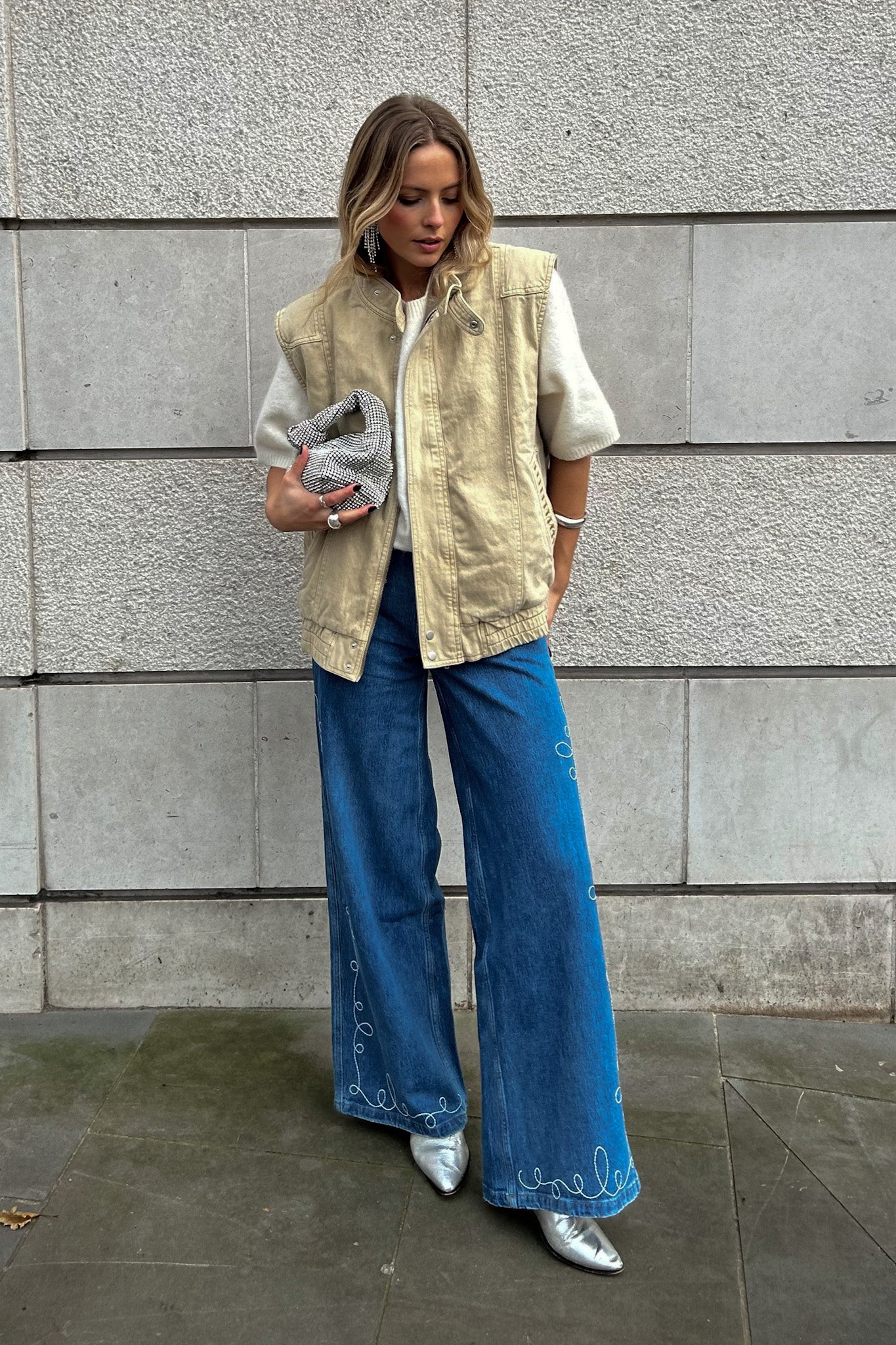 Sleeveless Oversized Juno Jacket in Desert Sand - seventy + mochi