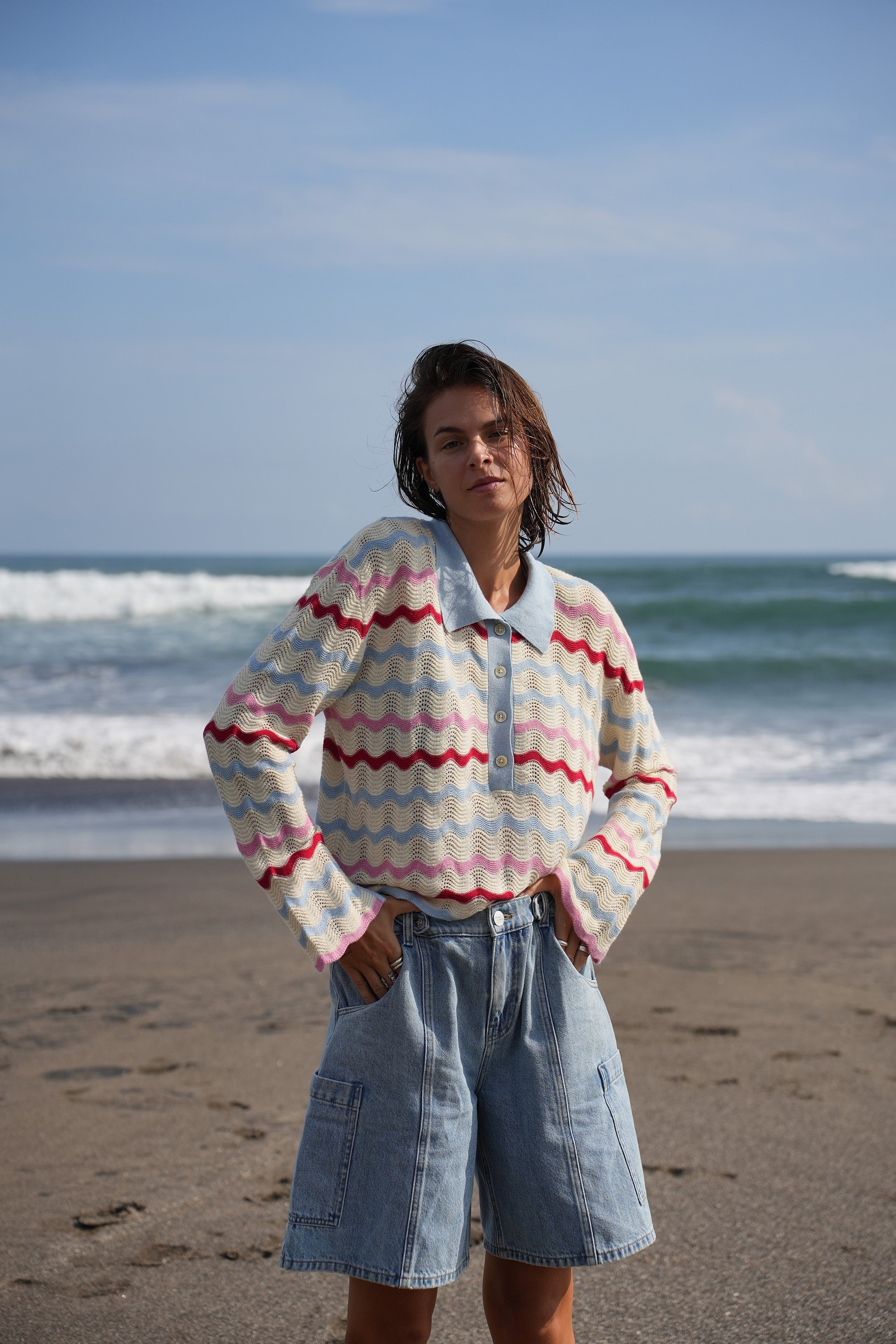 Ali Denim Board Short in Weekender - seventy + mochi