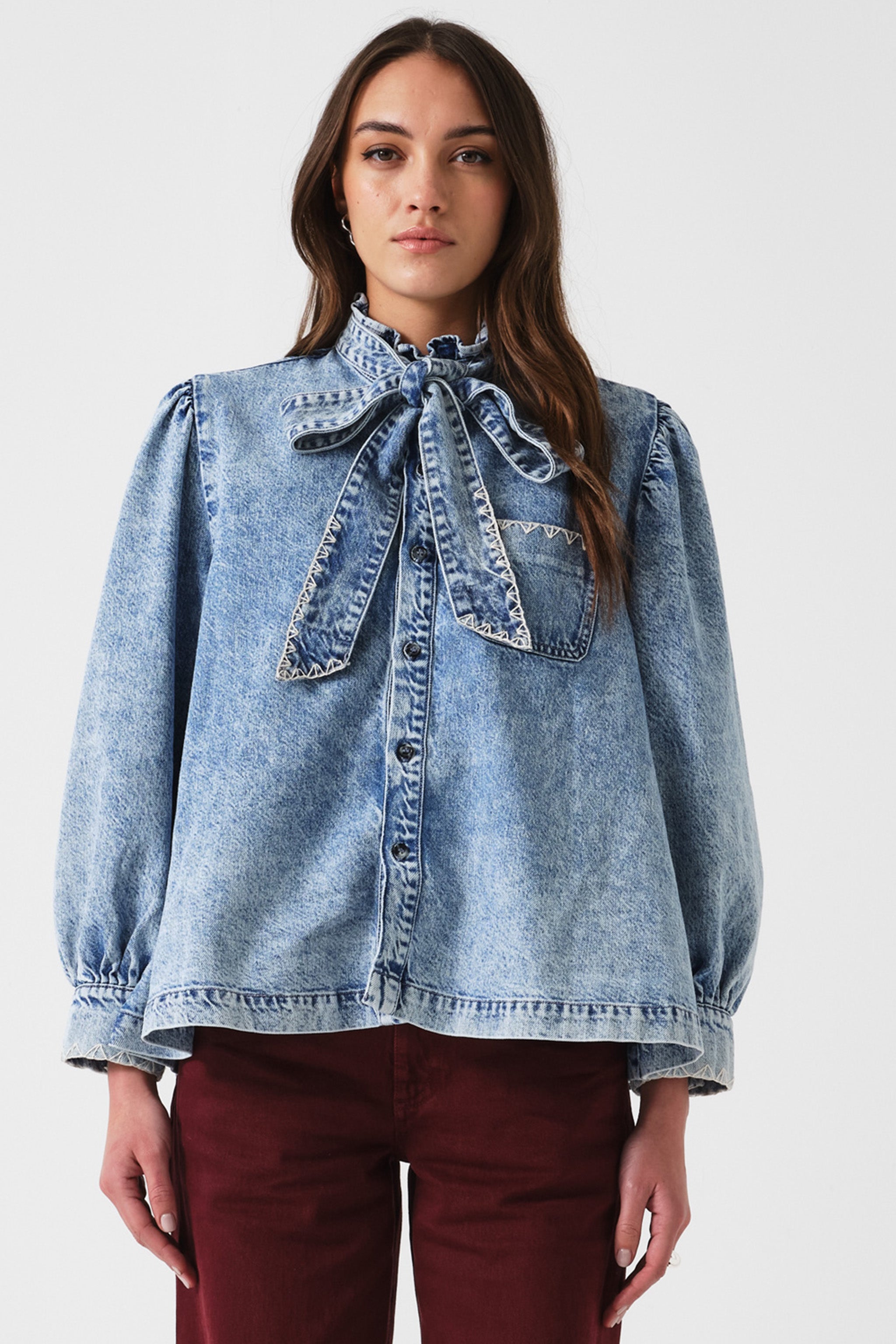 Poet Blouse in Pacific Blue