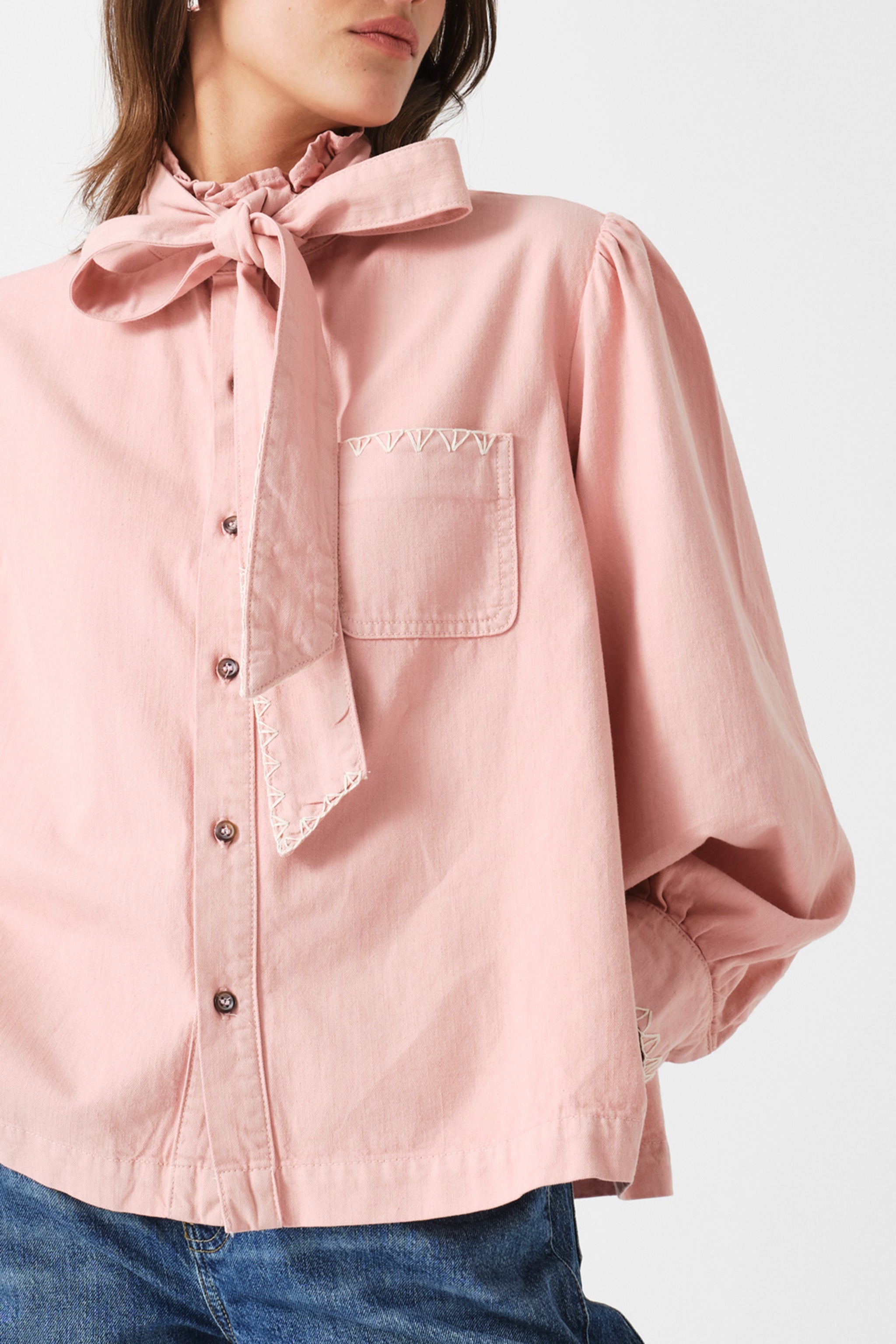 Poet Blouse in Peony Pink