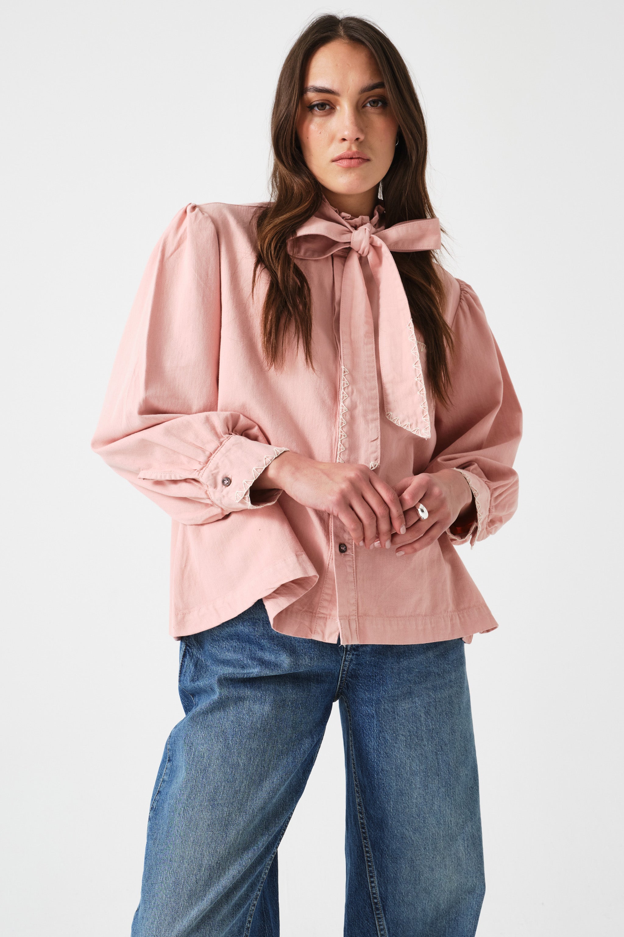 Poet Blouse in Peony Pink