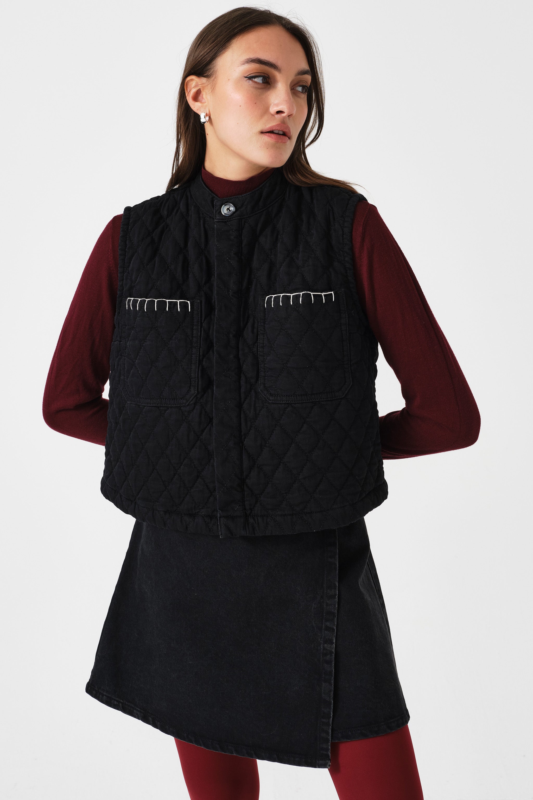 Quilted Pablo Vest in Black