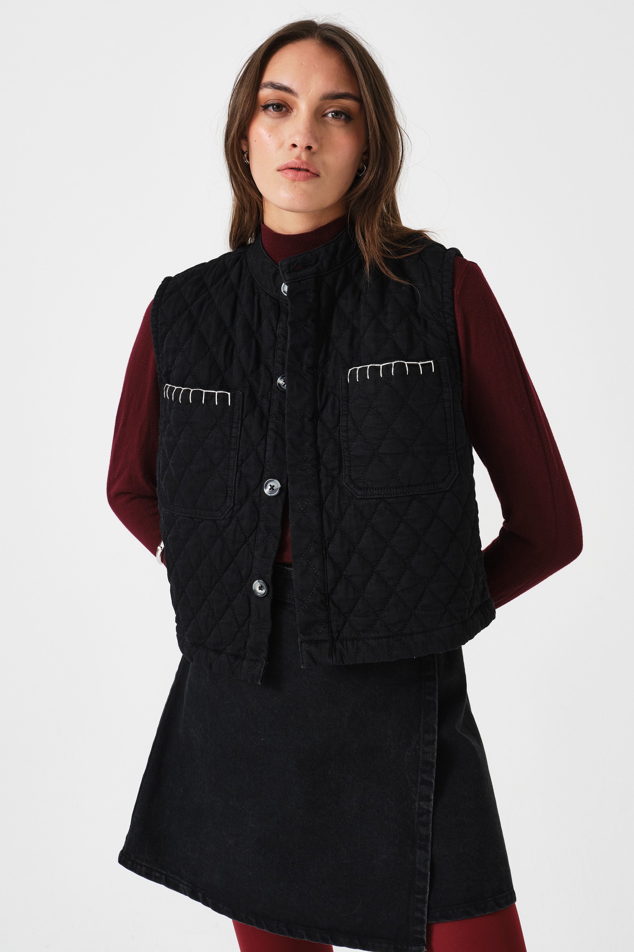 Quilted Pablo Vest in Black