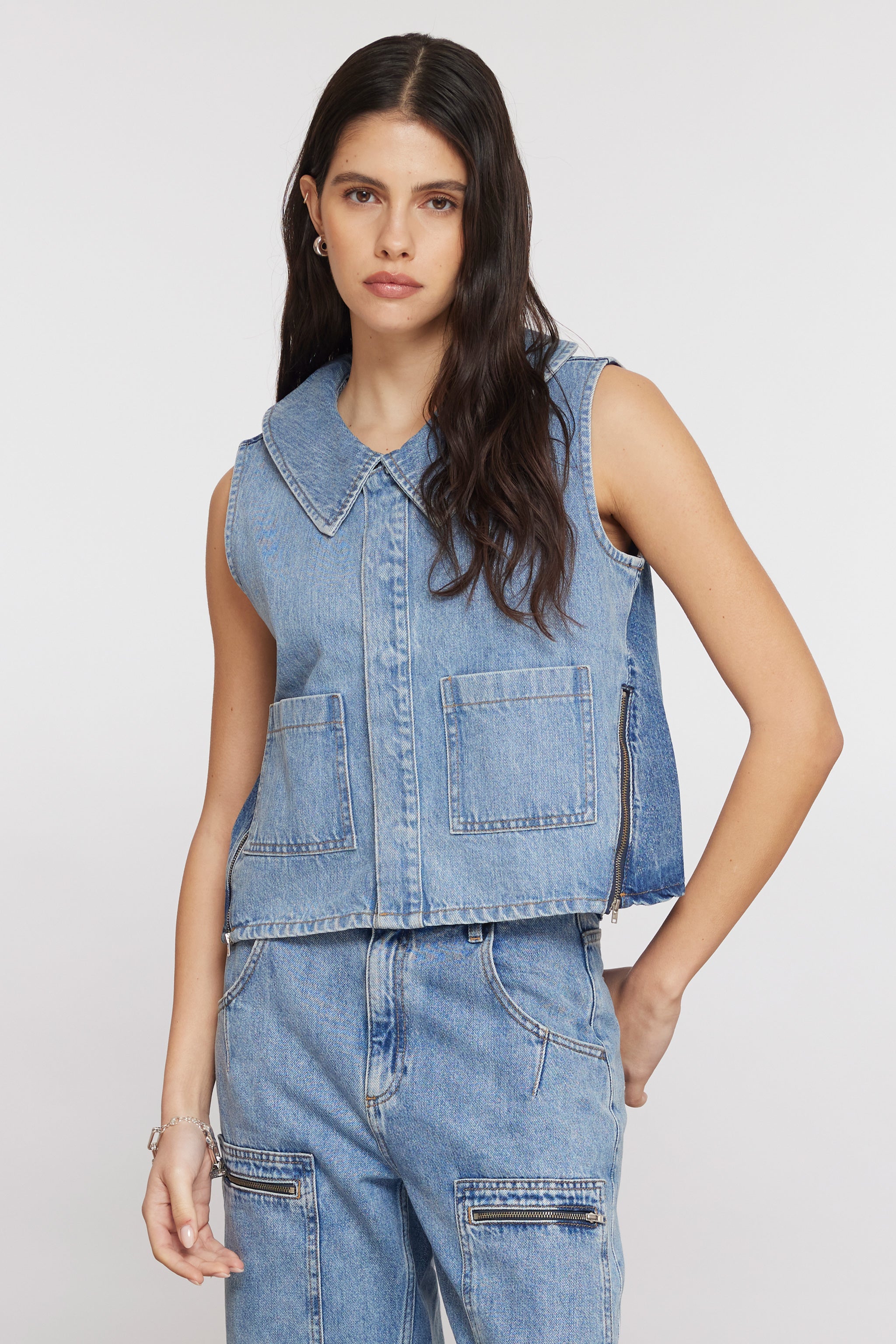 Zuri Vest In Two Tone - seventy + mochi