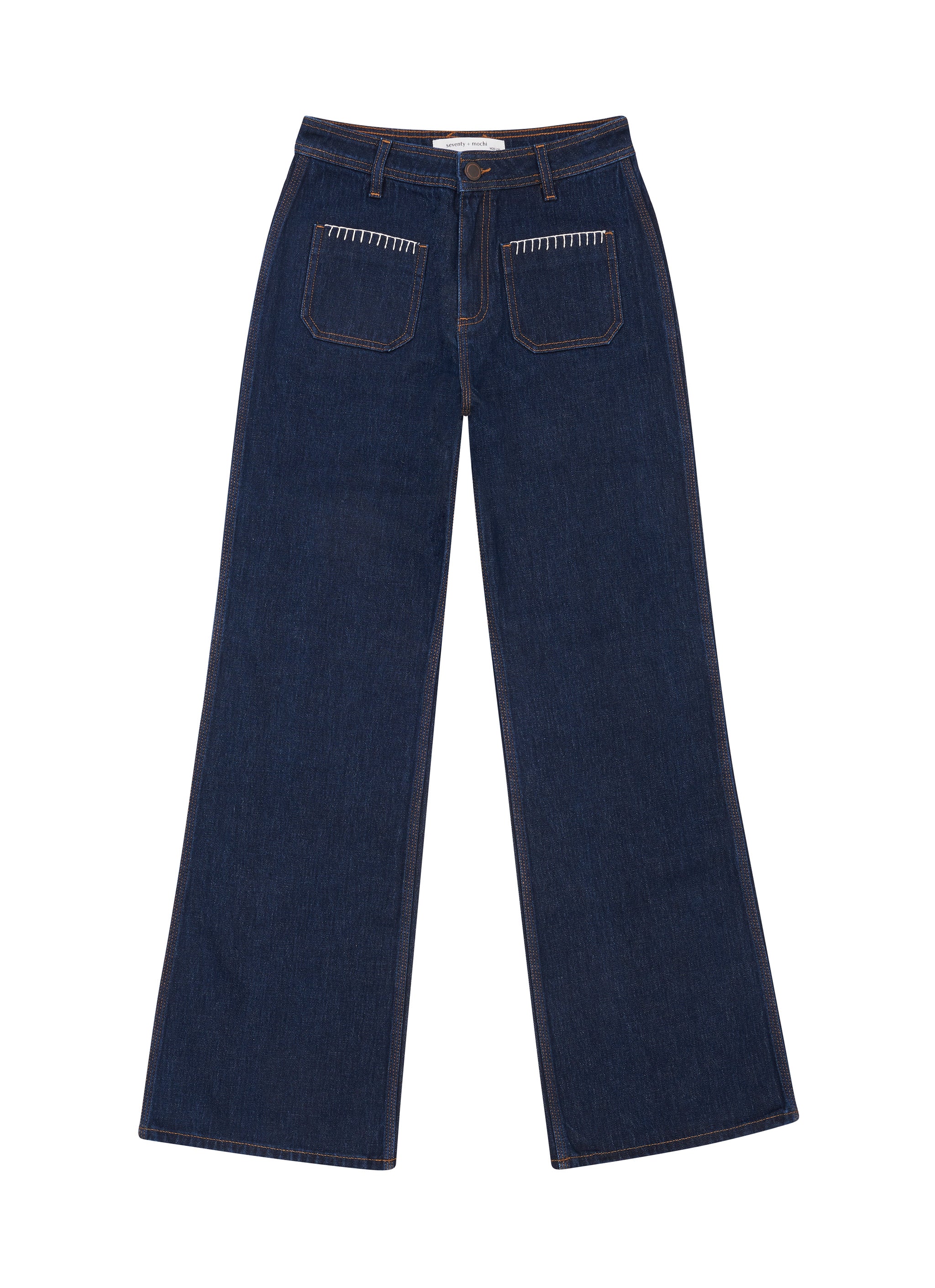 Flat image of the mabel jean patch pocket in dark vintage