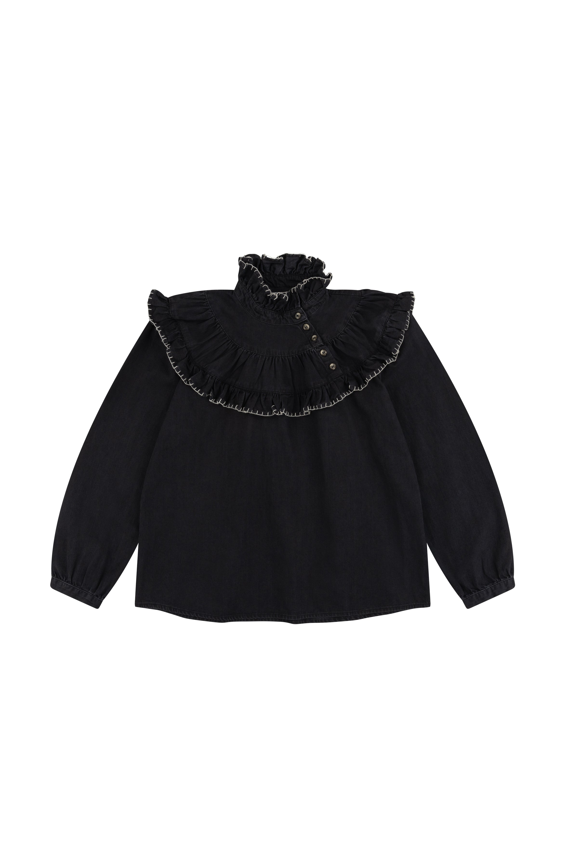 Victoria Blouse in Washed Black - seventy + mochi