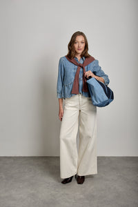 Bay Wide Leg Jean in Ecru