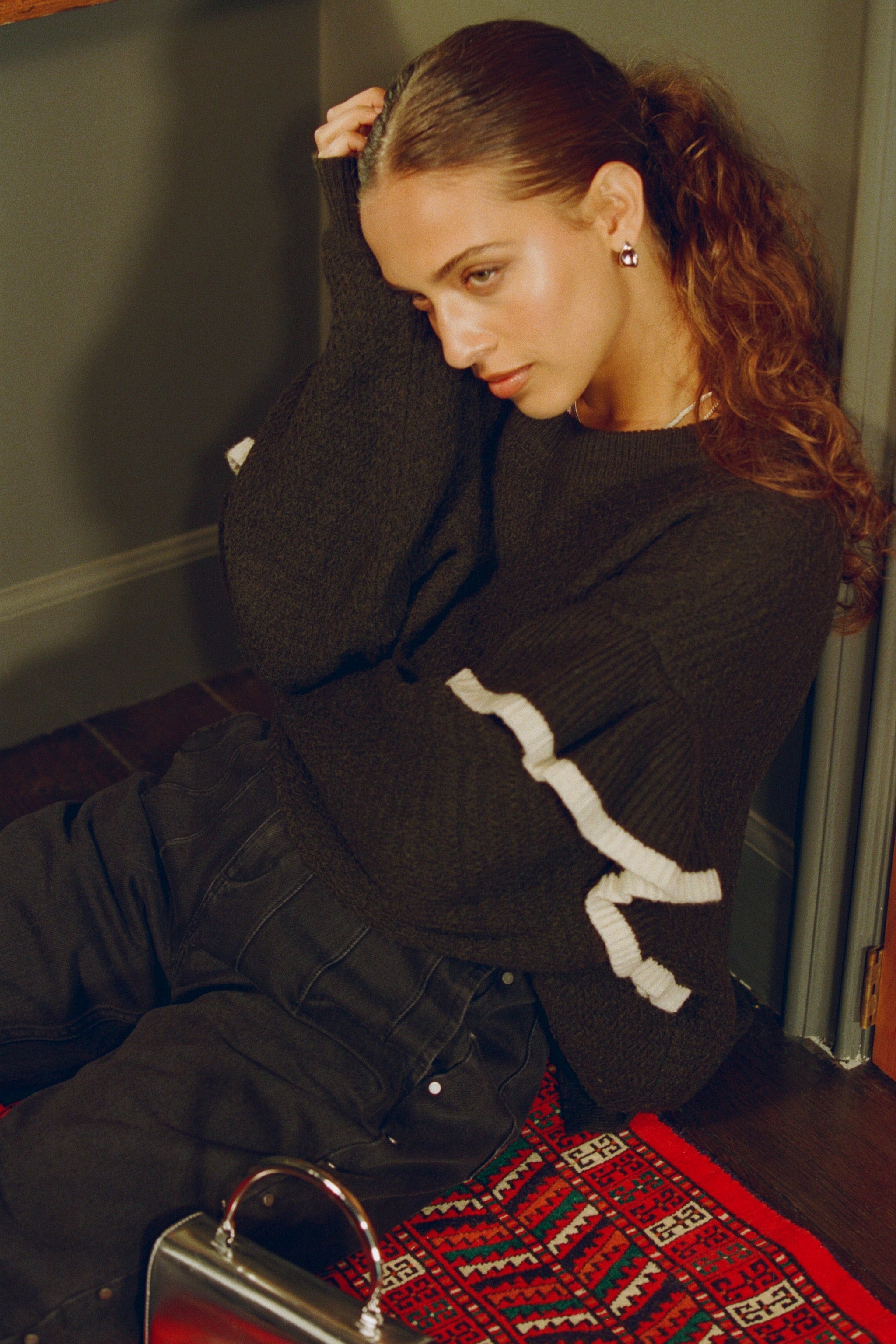 Aria Wool Sweater in Forest Green