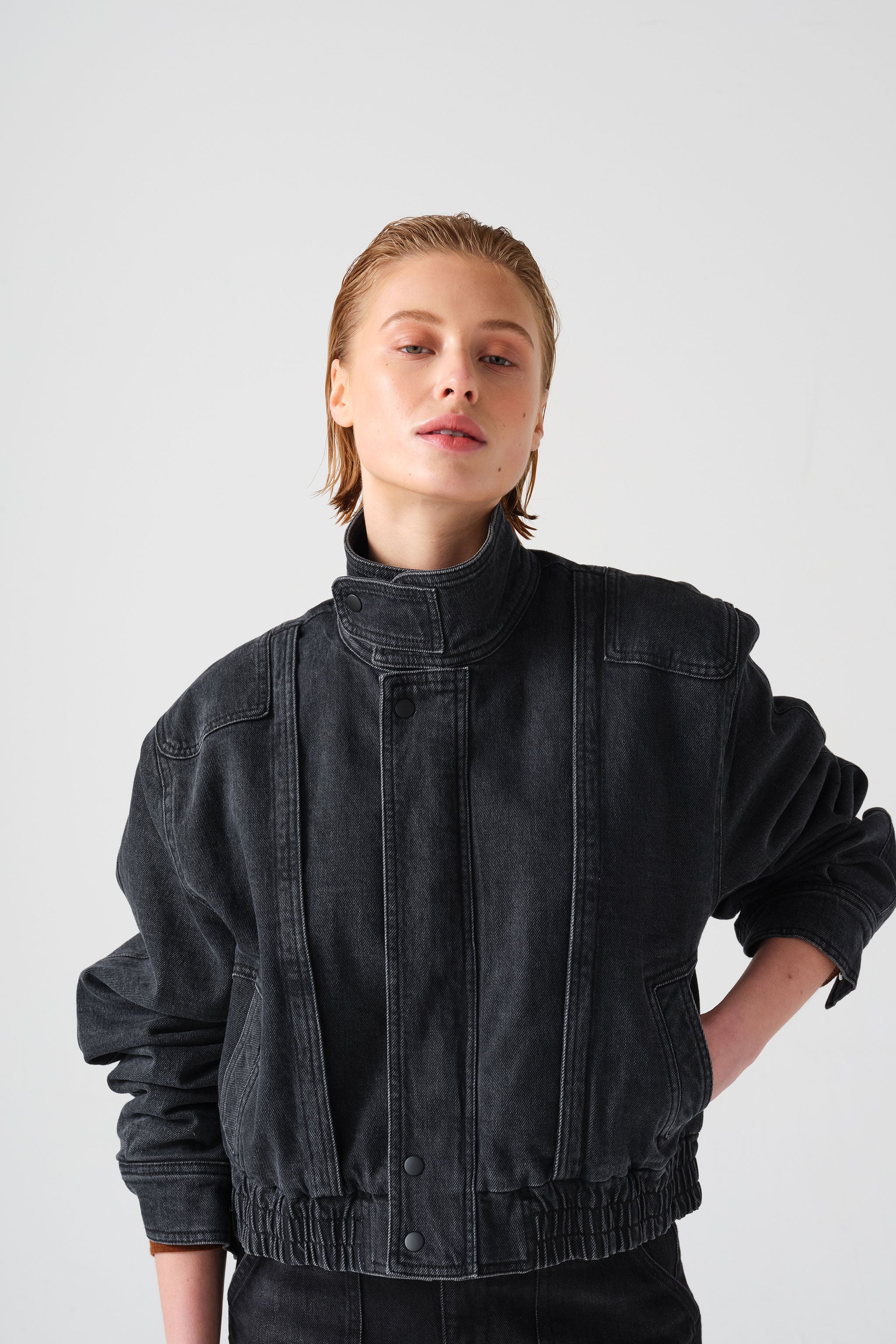 Juno Jacket in Washed Black - seventy + mochi