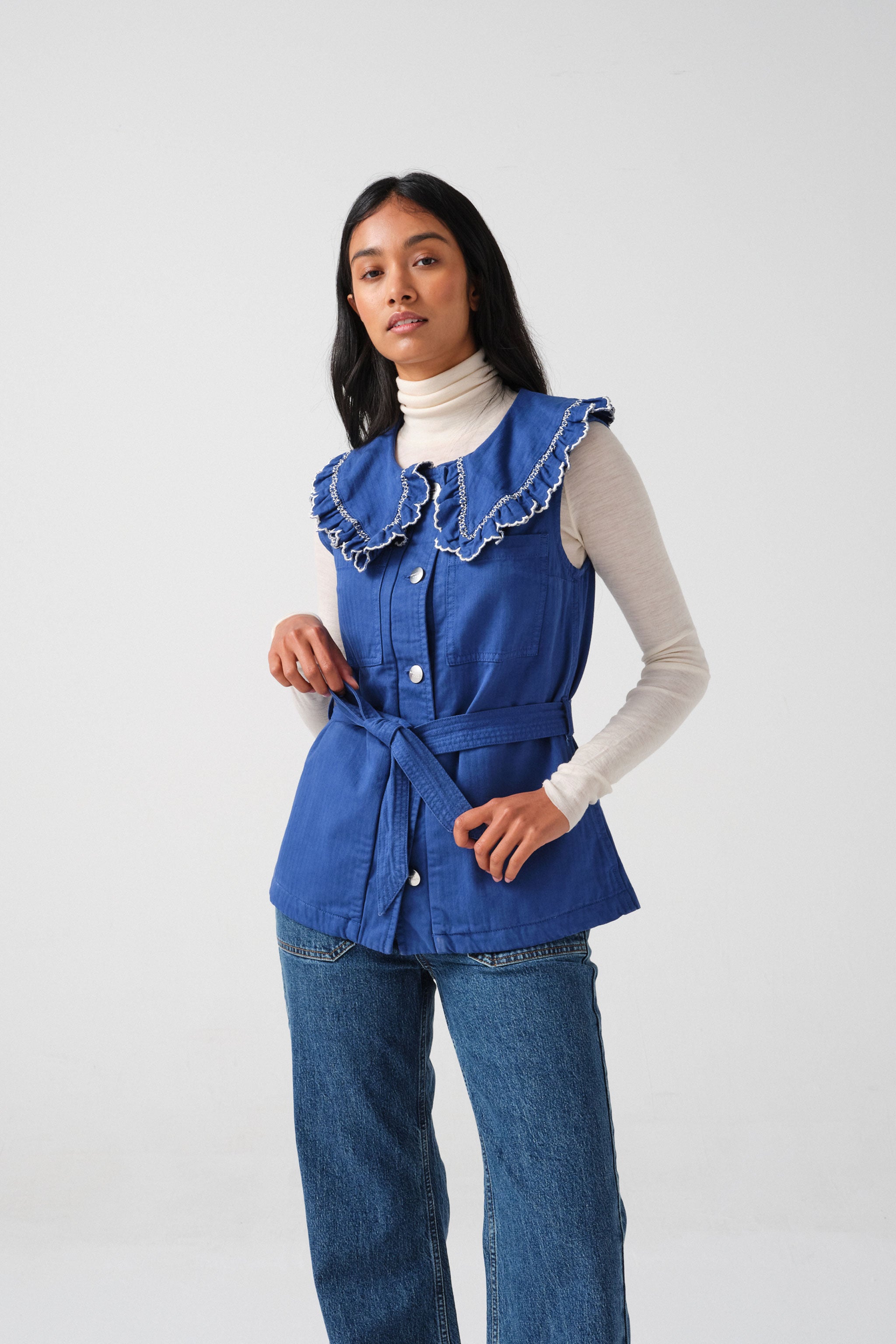Phoebe Waistcoat in Electric Blue - seventy + mochi