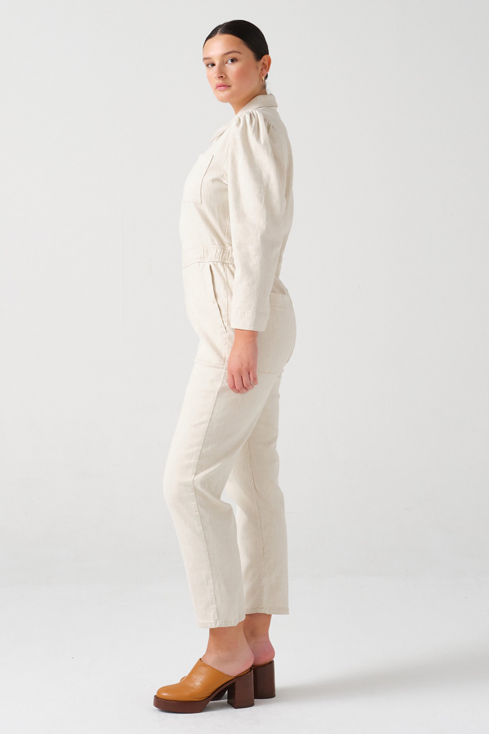 Lorna All in One in Ecru Denim - seventy + mochi