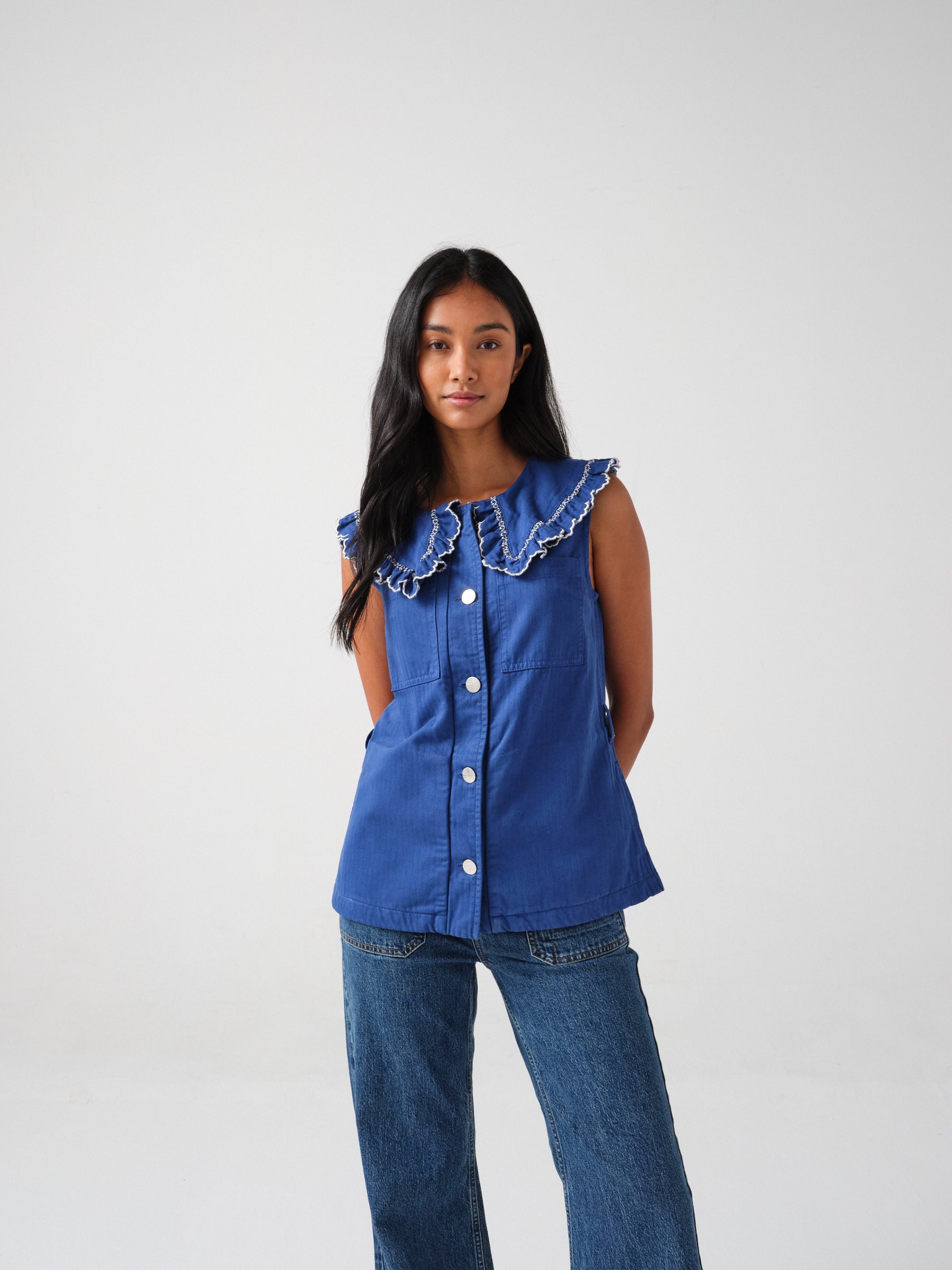 Phoebe Waistcoat in Electric Blue - seventy + mochi