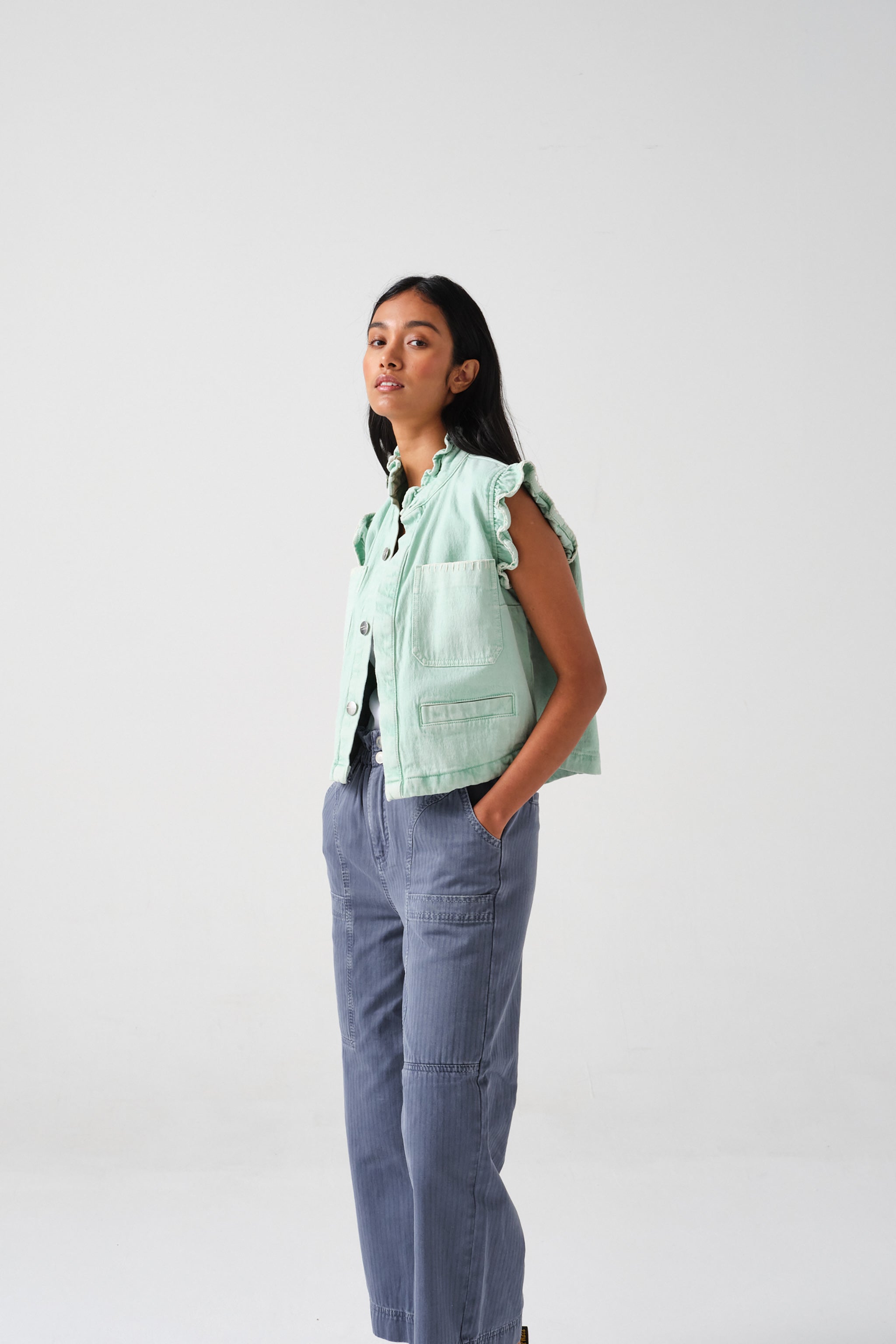 Pablo Waistcoat in Washed Mint - seventy + mochi