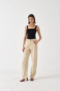 Nina Barrel Leg Jean in Vanilla