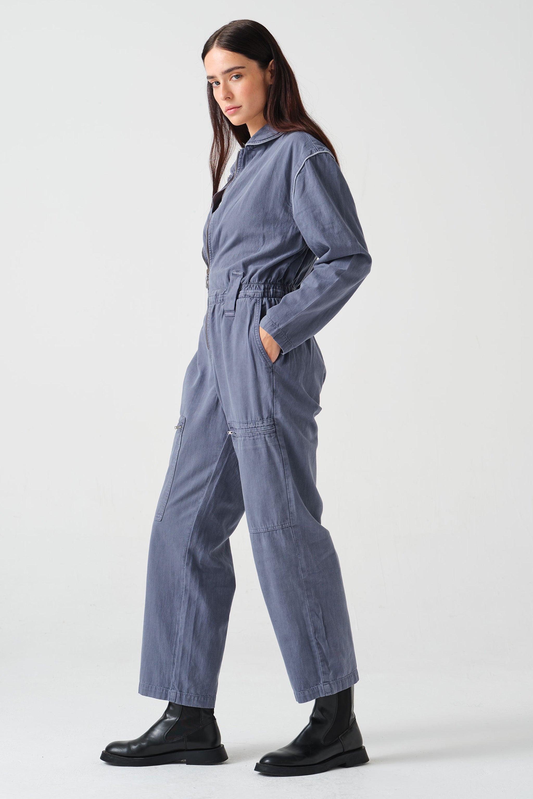 Amelia All in One in Washed Denim