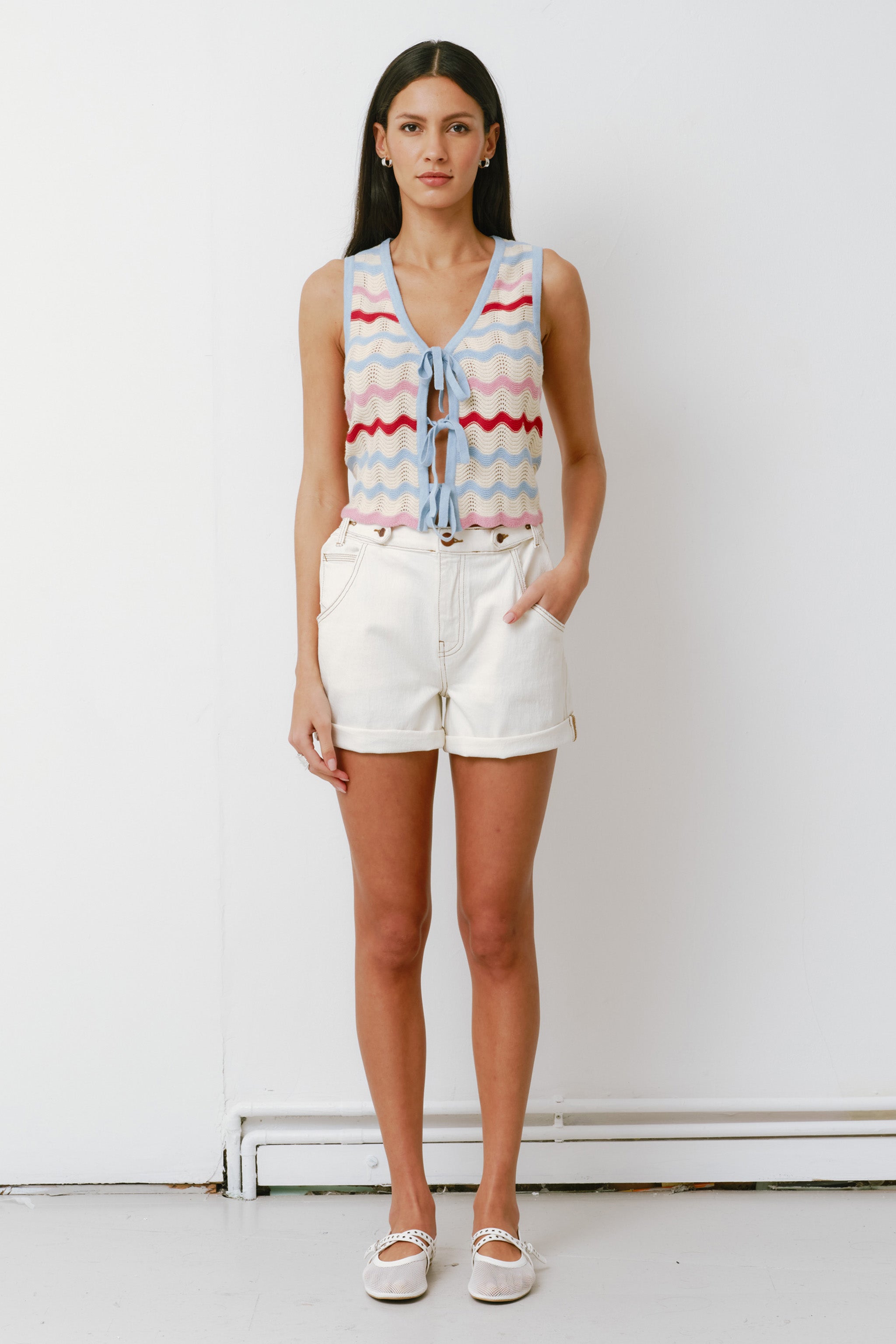 Ali Tab Short in Ecru