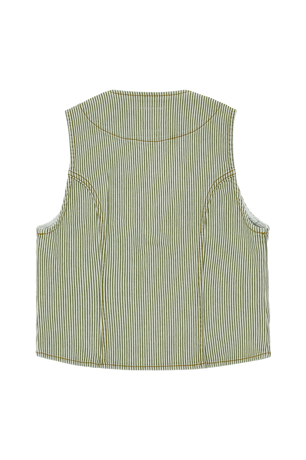 Bea Waistcoat in Khaki Stripe - seventy + mochi