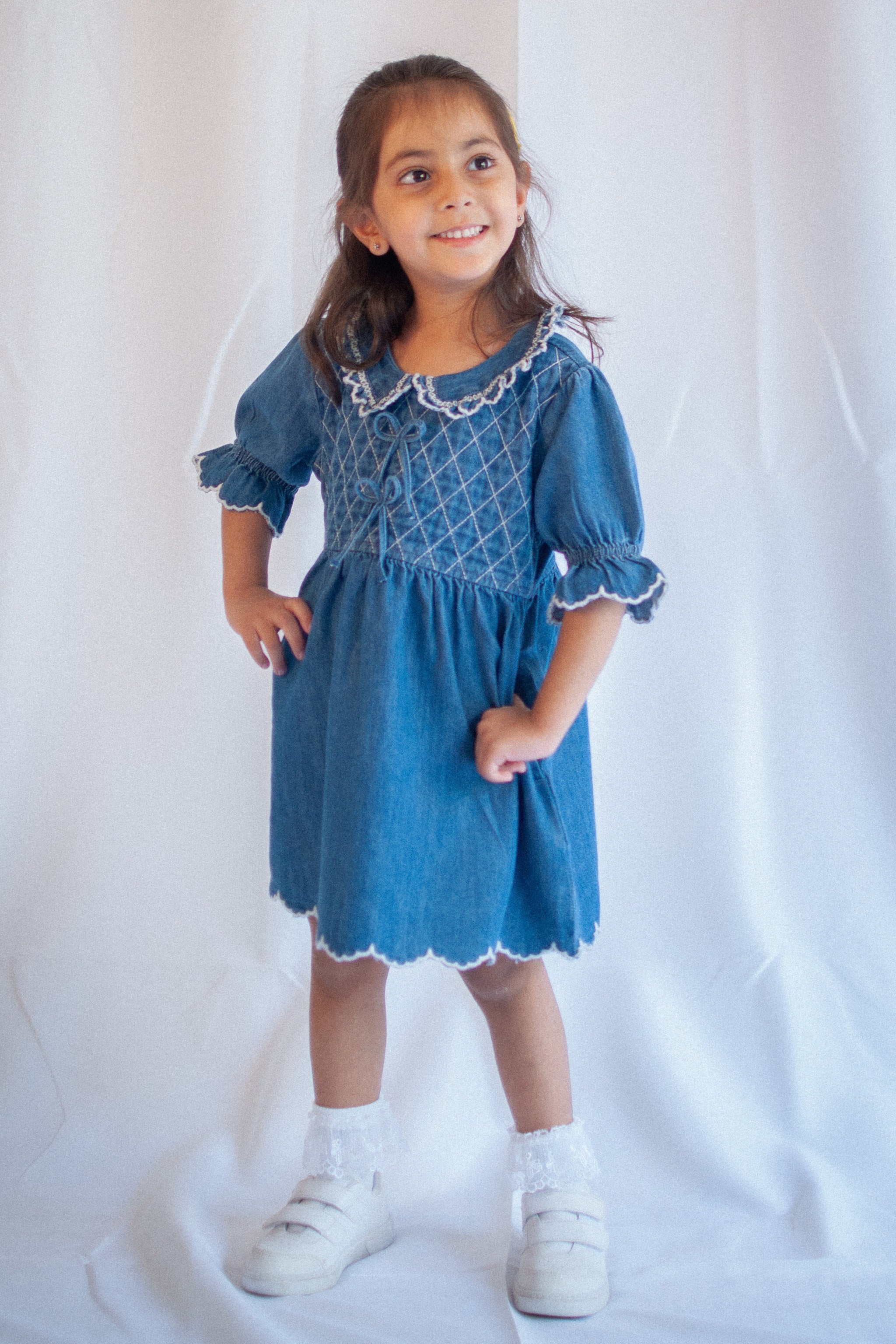 Girl's Heidi Dress in Mid Vintage
