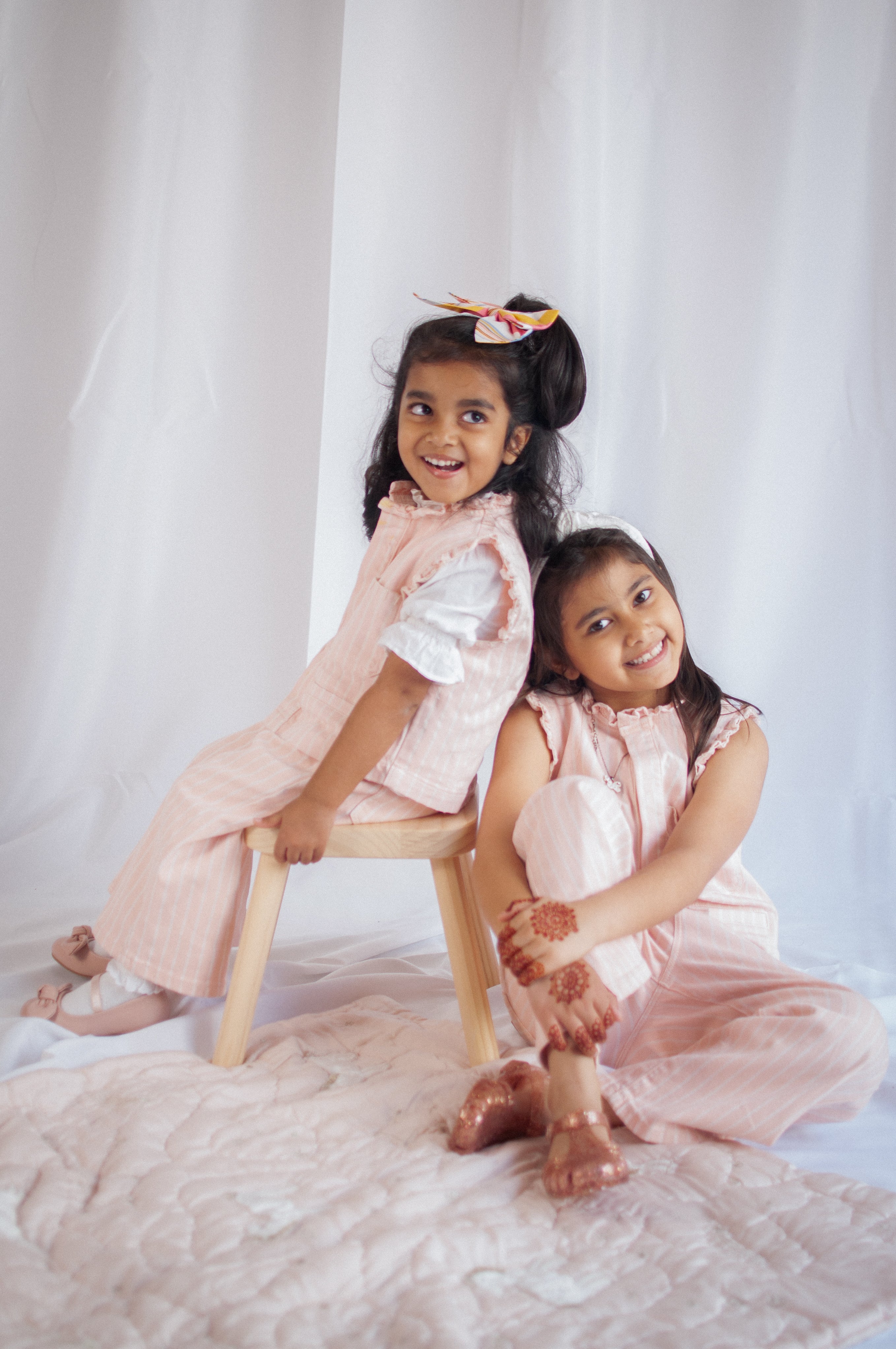Girl's Pablo Waistcoat in Pink Dawn Wide Stripe