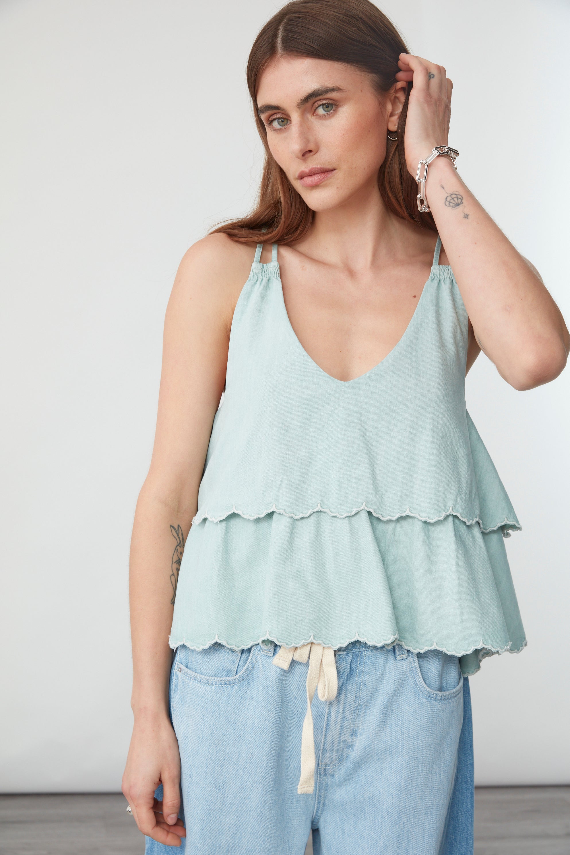 Gilly Vest In Sage - seventy + mochi