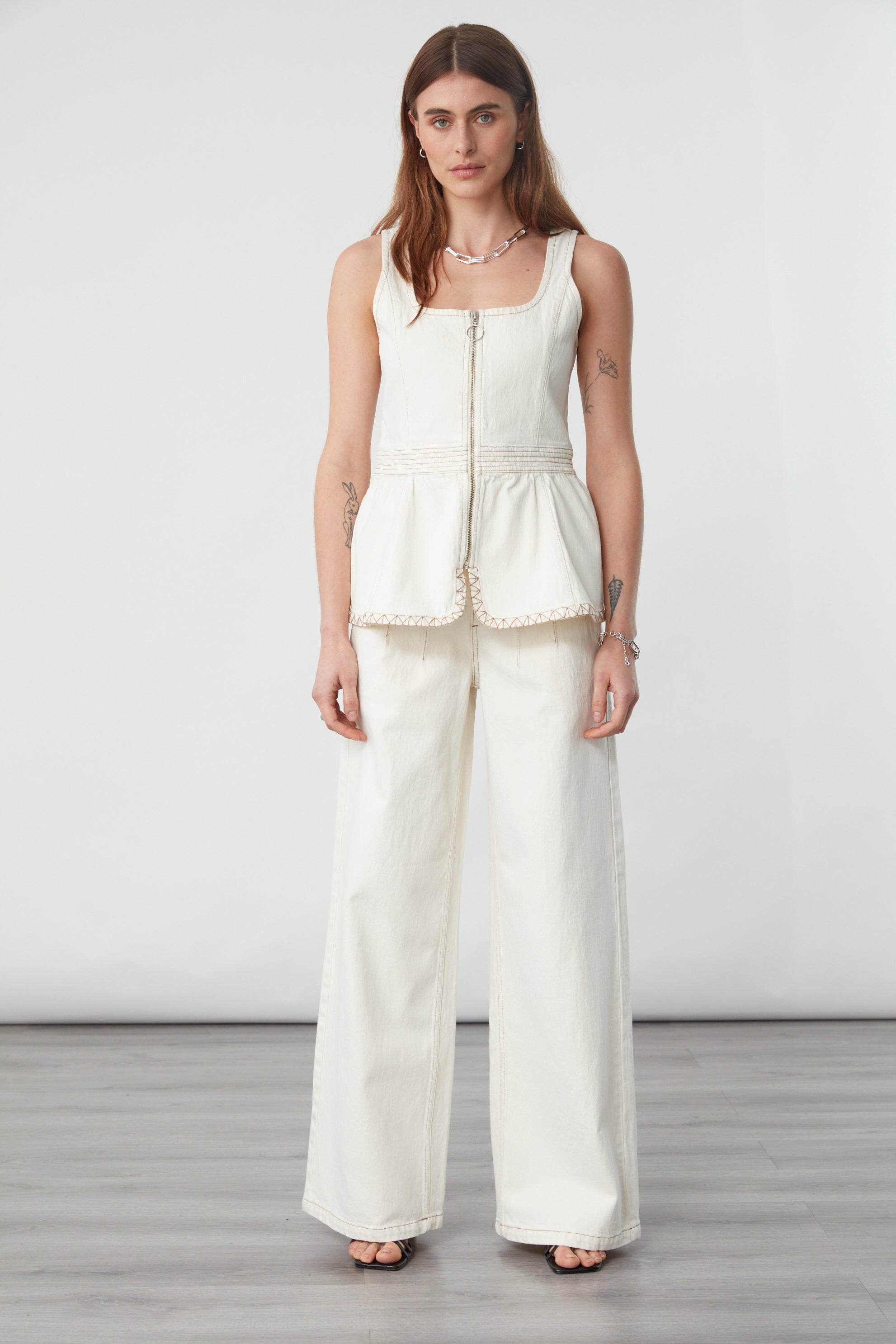 Sasha Corset Top In Ecru - seventy + mochi