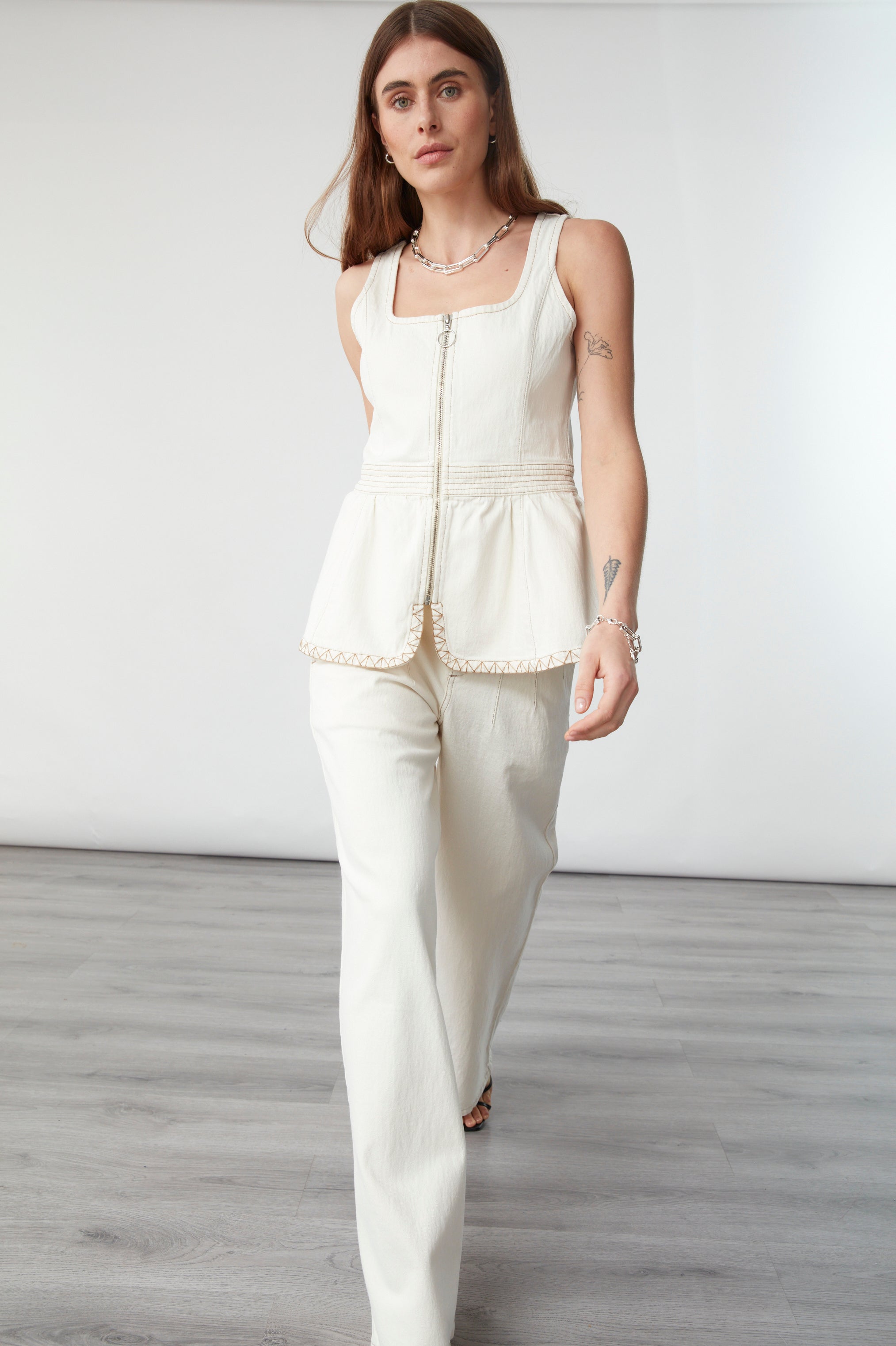 Sasha Corset Top In Ecru - seventy + mochi