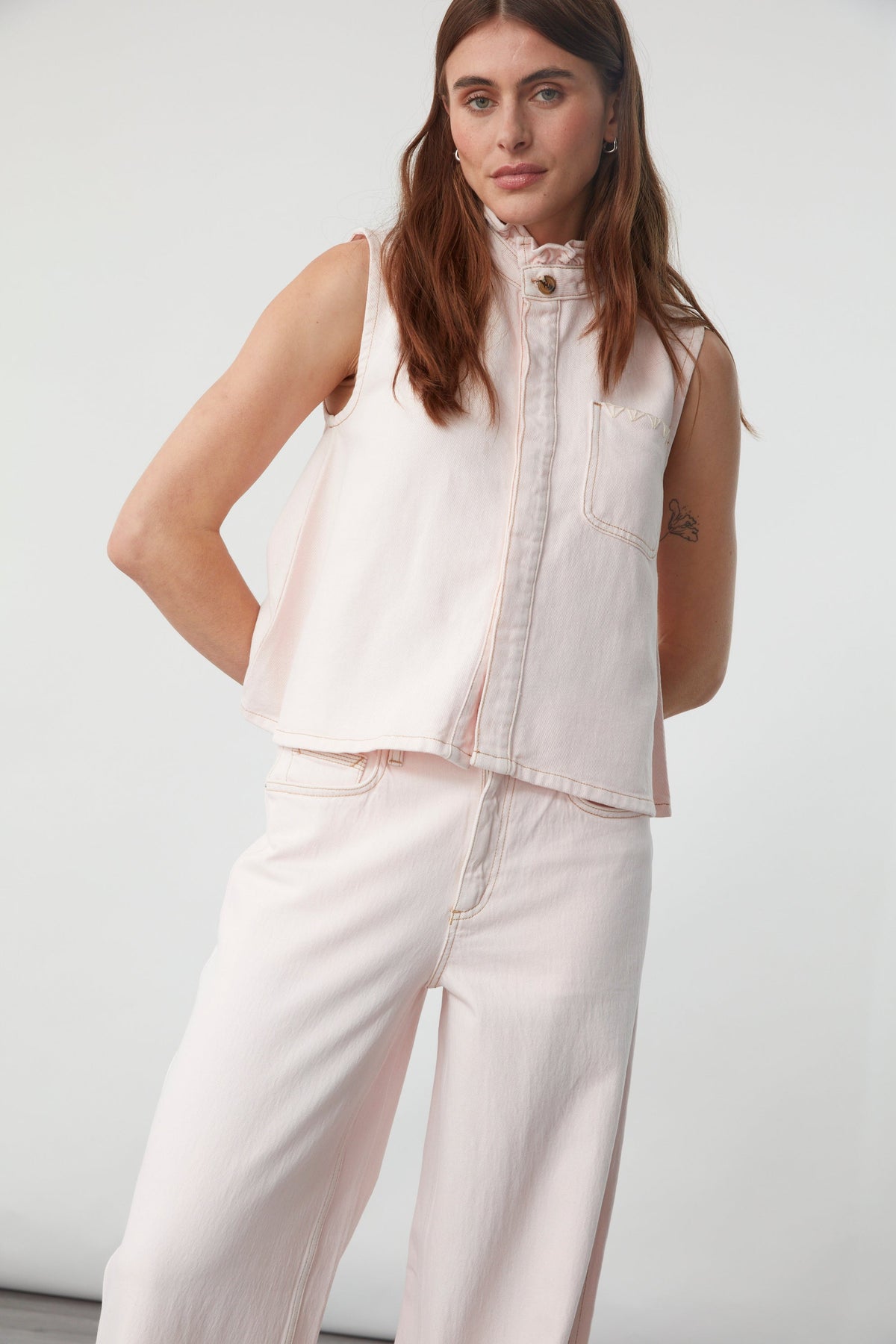 Iris Vest In Blush - seventy + mochi