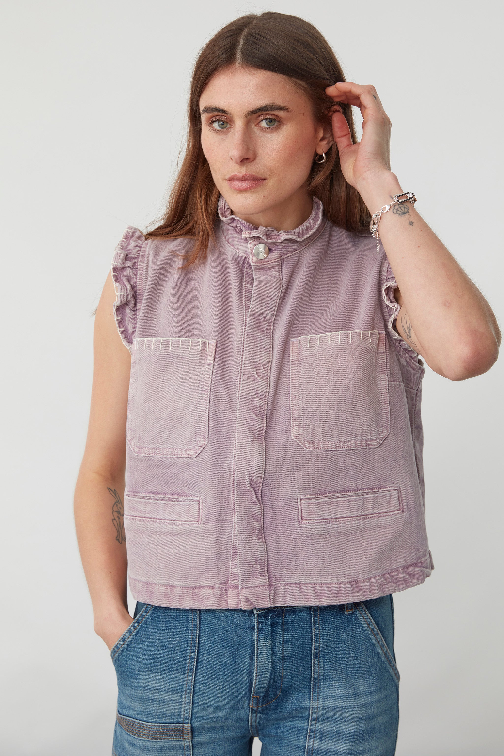 Pablo Vest in Dusty Lilac - seventy + mochi