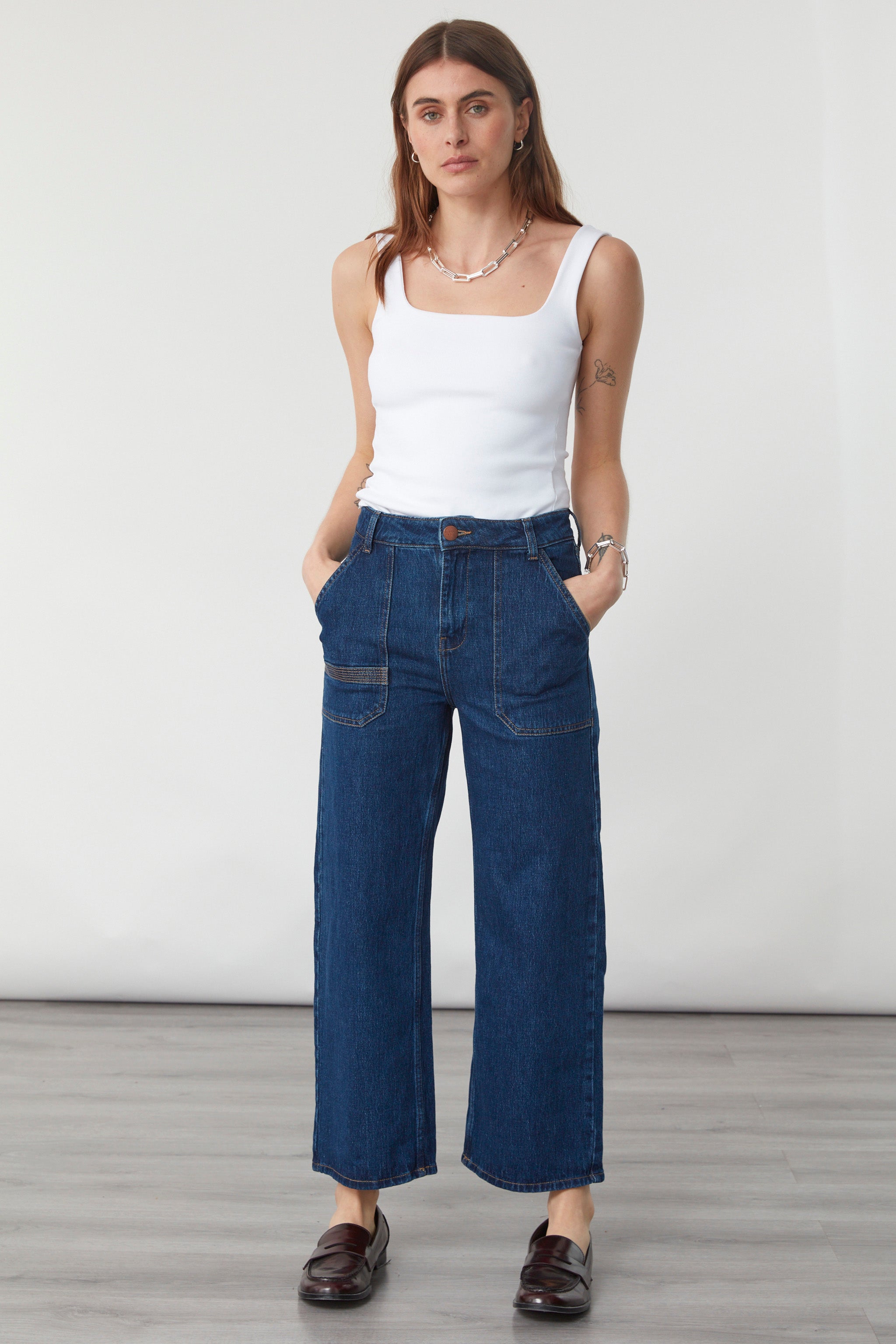 Elodie Cropped Jean in Americana - seventy + mochi