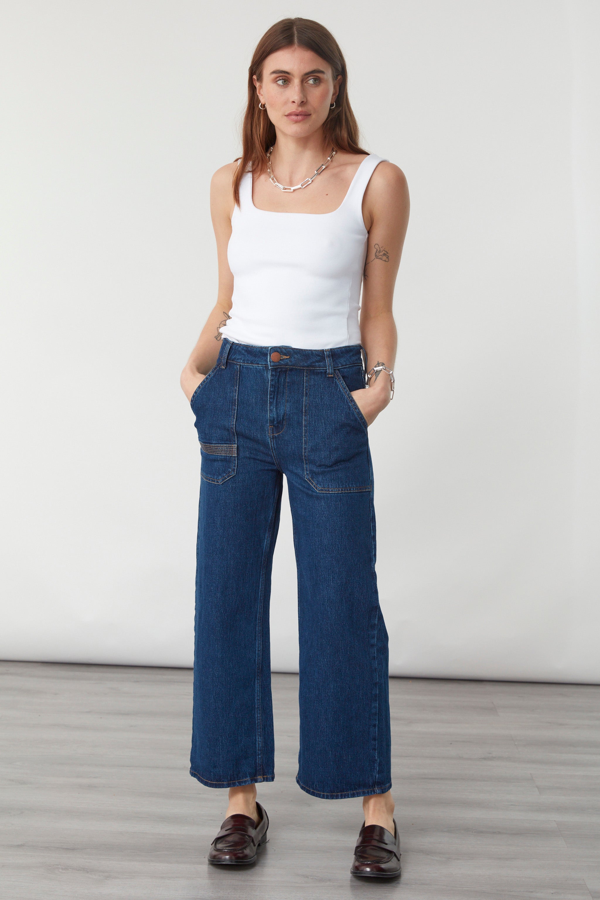 Elodie Cropped Jean in Americana - seventy + mochi